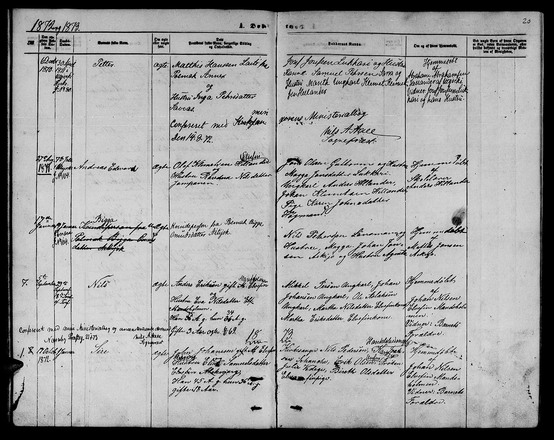 Nesseby sokneprestkontor, SATØ/S-1330/H/Hb/L0006klokker: Parish register (copy) no. 6, 1860-1876, p. 20