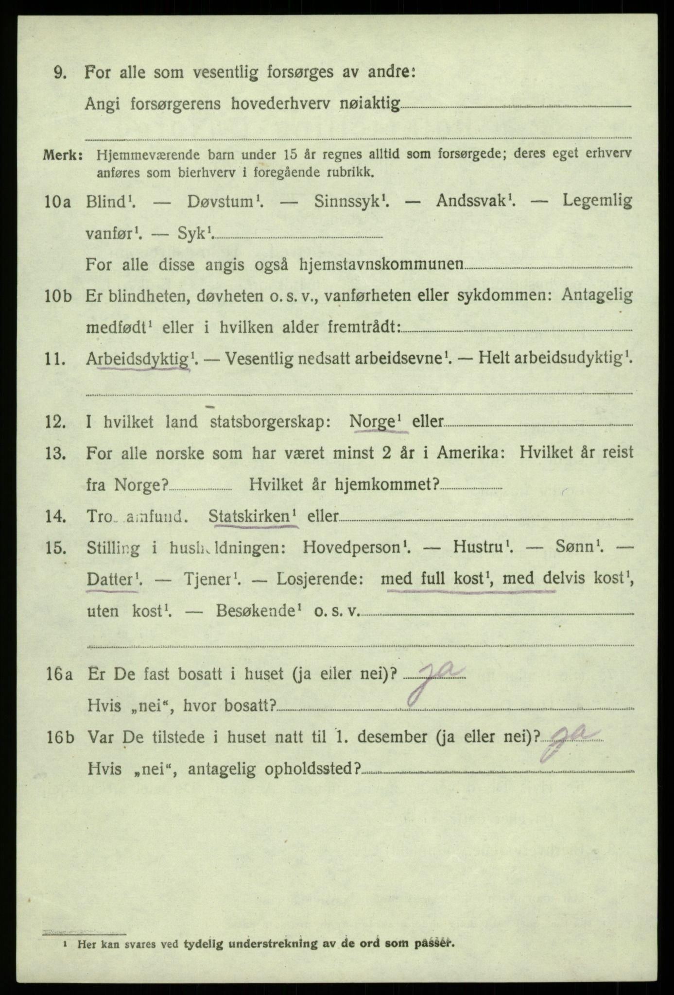 SAB, 1920 census for Sund, 1920, p. 5538