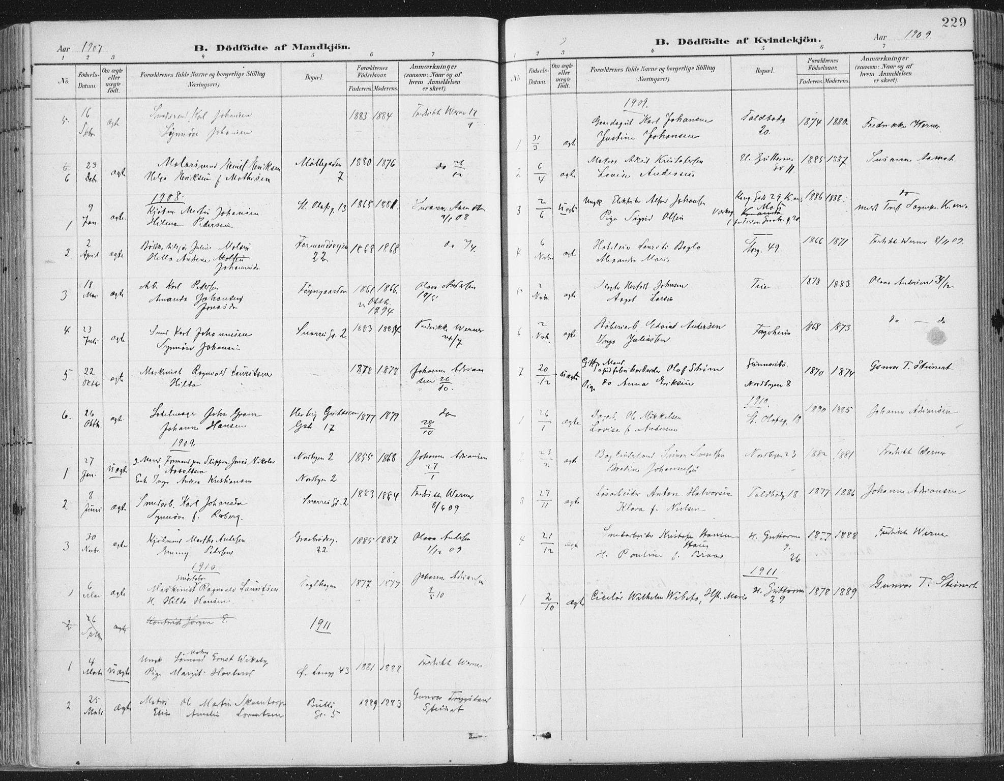 Tønsberg kirkebøker, SAKO/A-330/F/Fa/L0014: Parish register (official) no. I 14, 1900-1913, p. 229