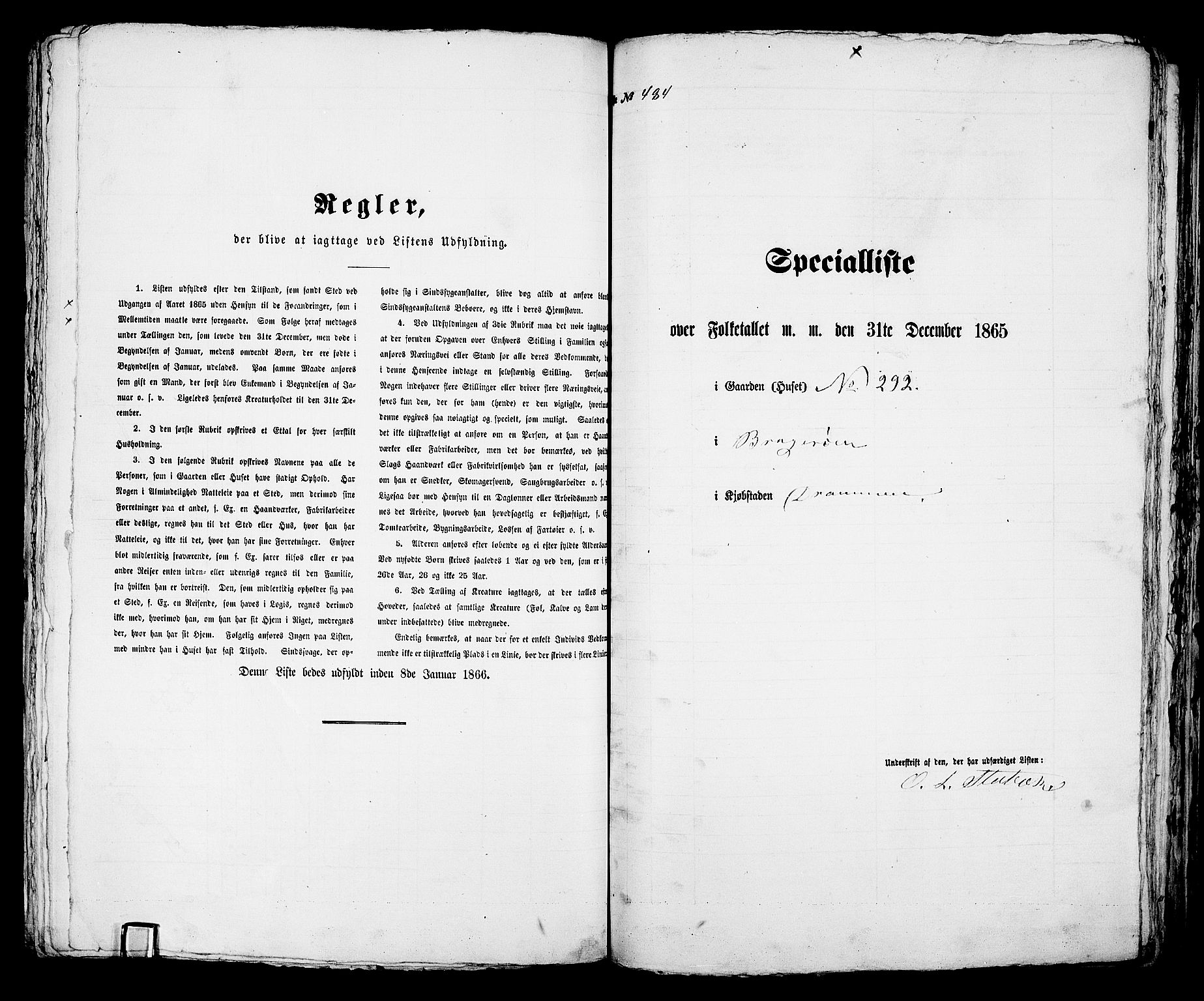 RA, 1865 census for Bragernes in Drammen, 1865, p. 1011