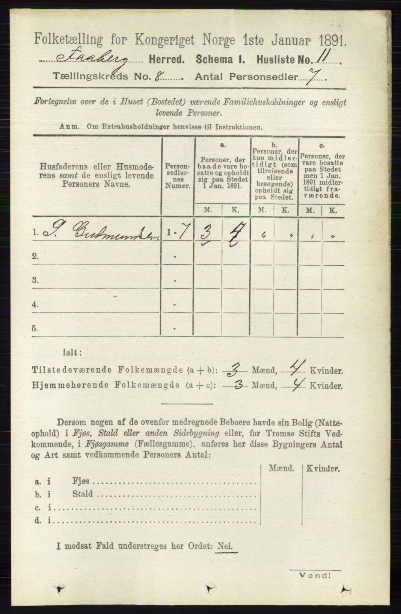 RA, 1891 census for 0524 Fåberg, 1891, p. 3332