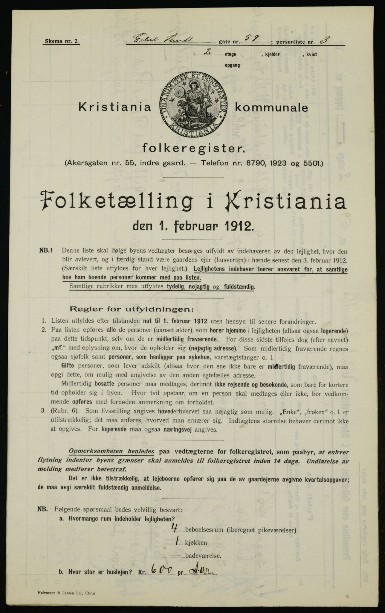 OBA, Municipal Census 1912 for Kristiania, 1912, p. 19488