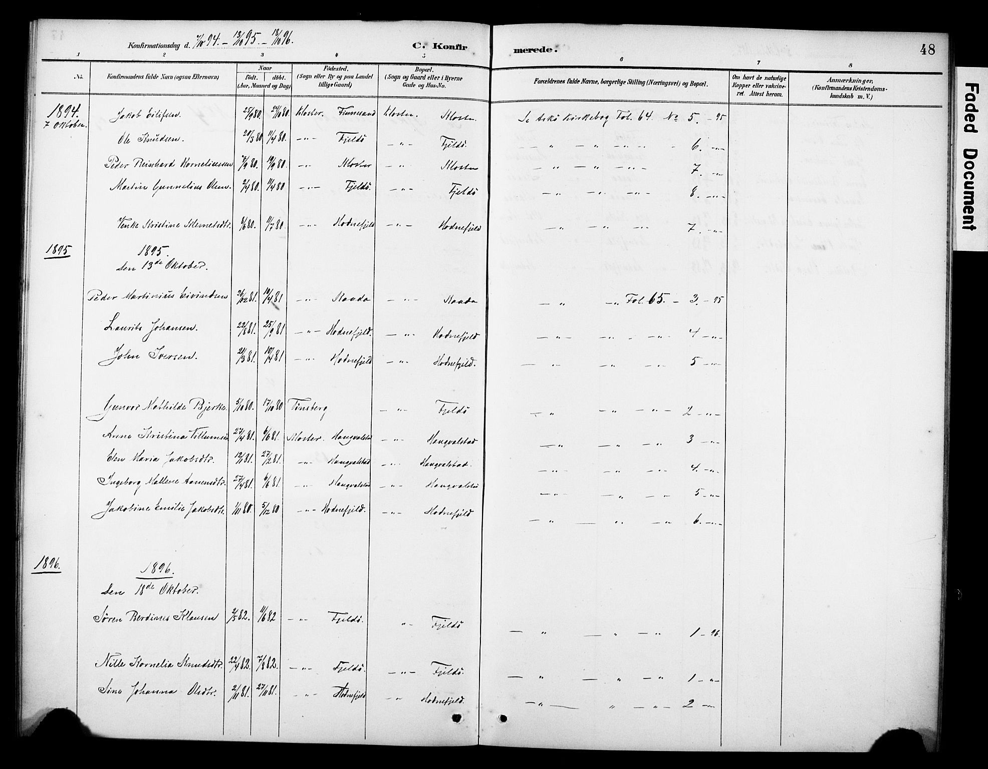 Rennesøy sokneprestkontor, SAST/A -101827/H/Ha/Haa/L0014: Parish register (official) no. A 14, 1890-1908, p. 48