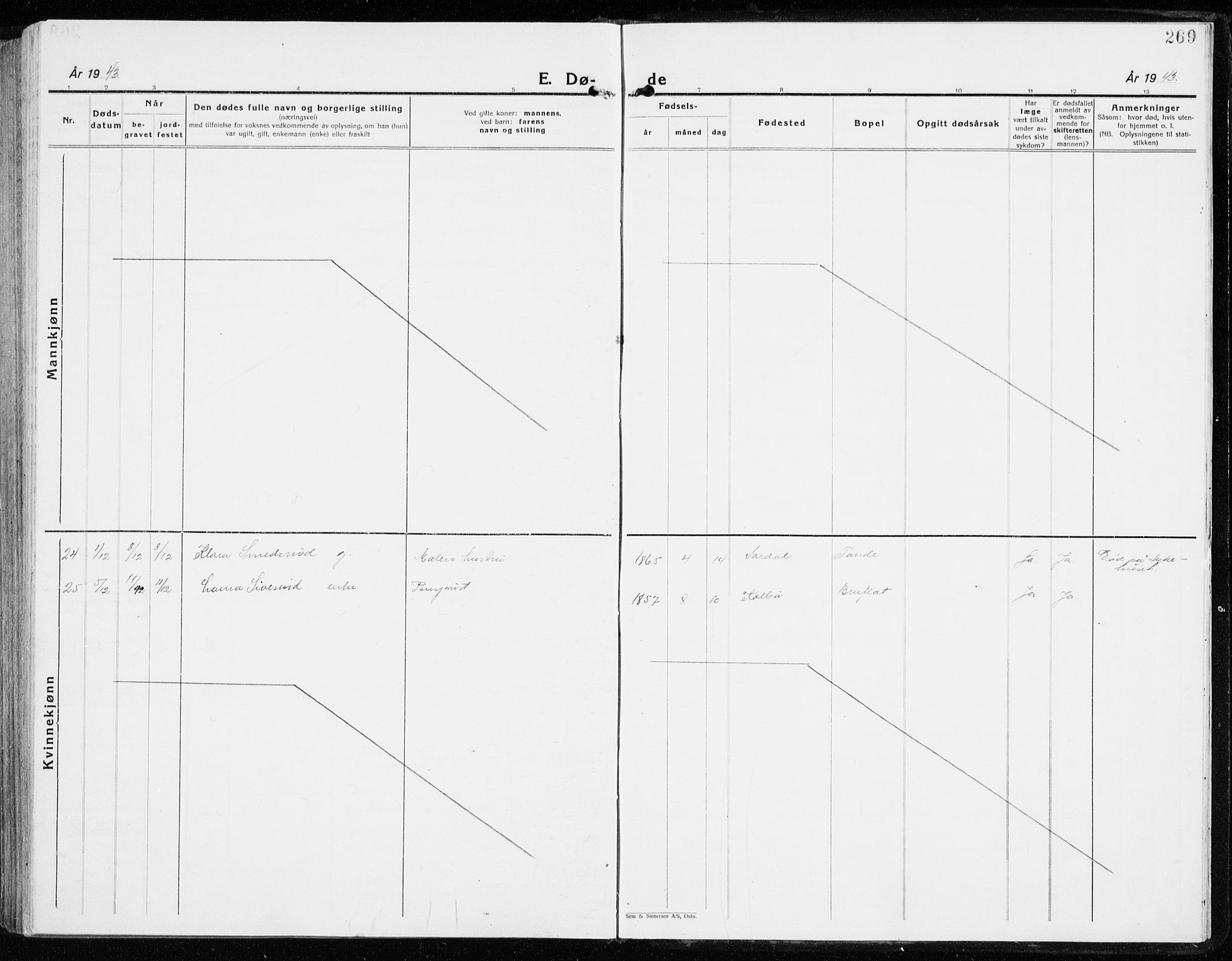 Vardal prestekontor, SAH/PREST-100/H/Ha/Haa/L0018: Parish register (official) no. 18, 1930-1945, p. 269