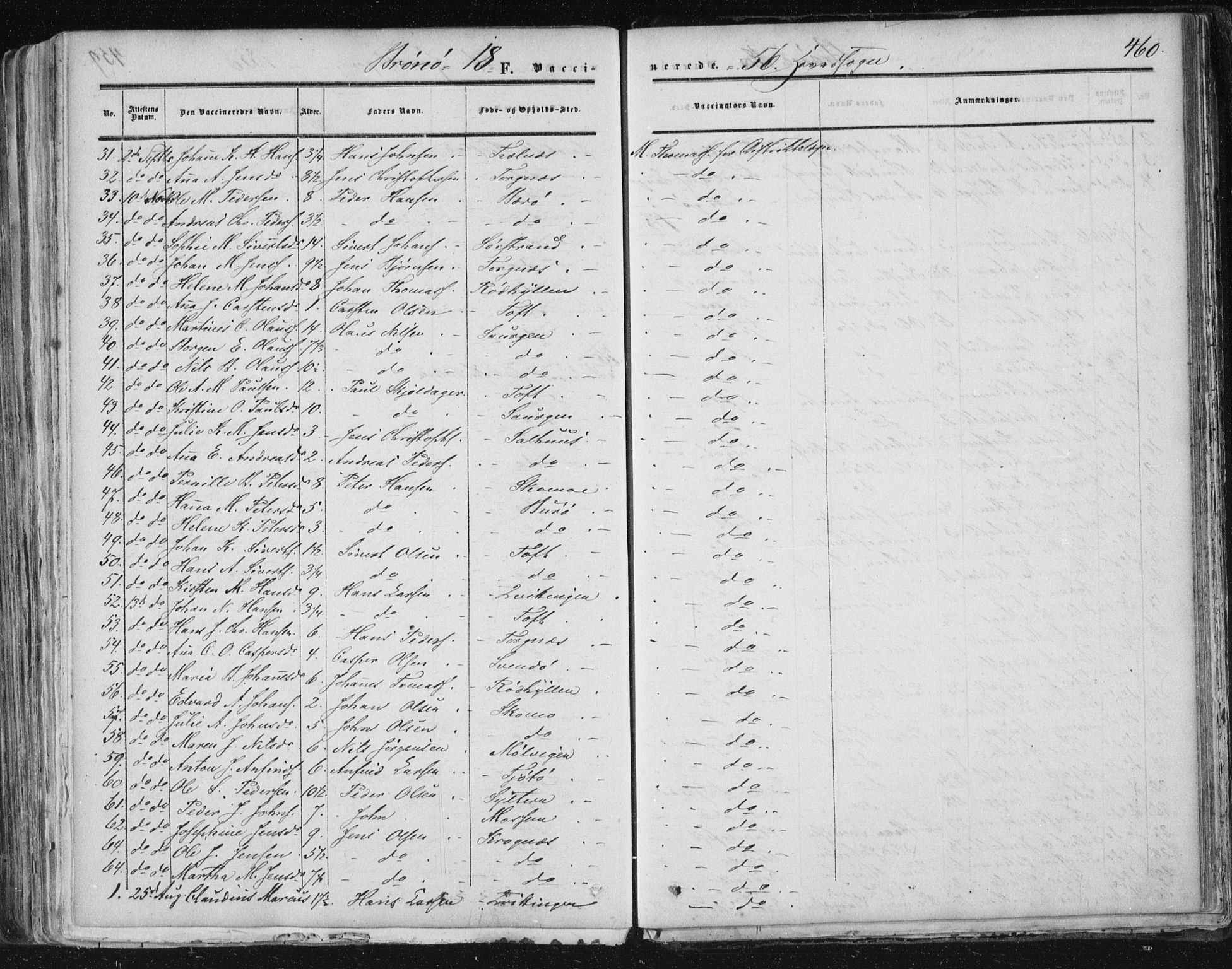 Ministerialprotokoller, klokkerbøker og fødselsregistre - Nordland, AV/SAT-A-1459/813/L0198: Parish register (official) no. 813A08, 1834-1874, p. 460