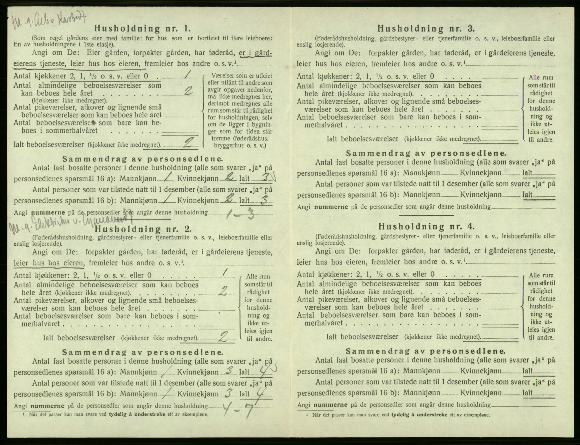 SAB, 1920 census for Odda, 1920, p. 1100