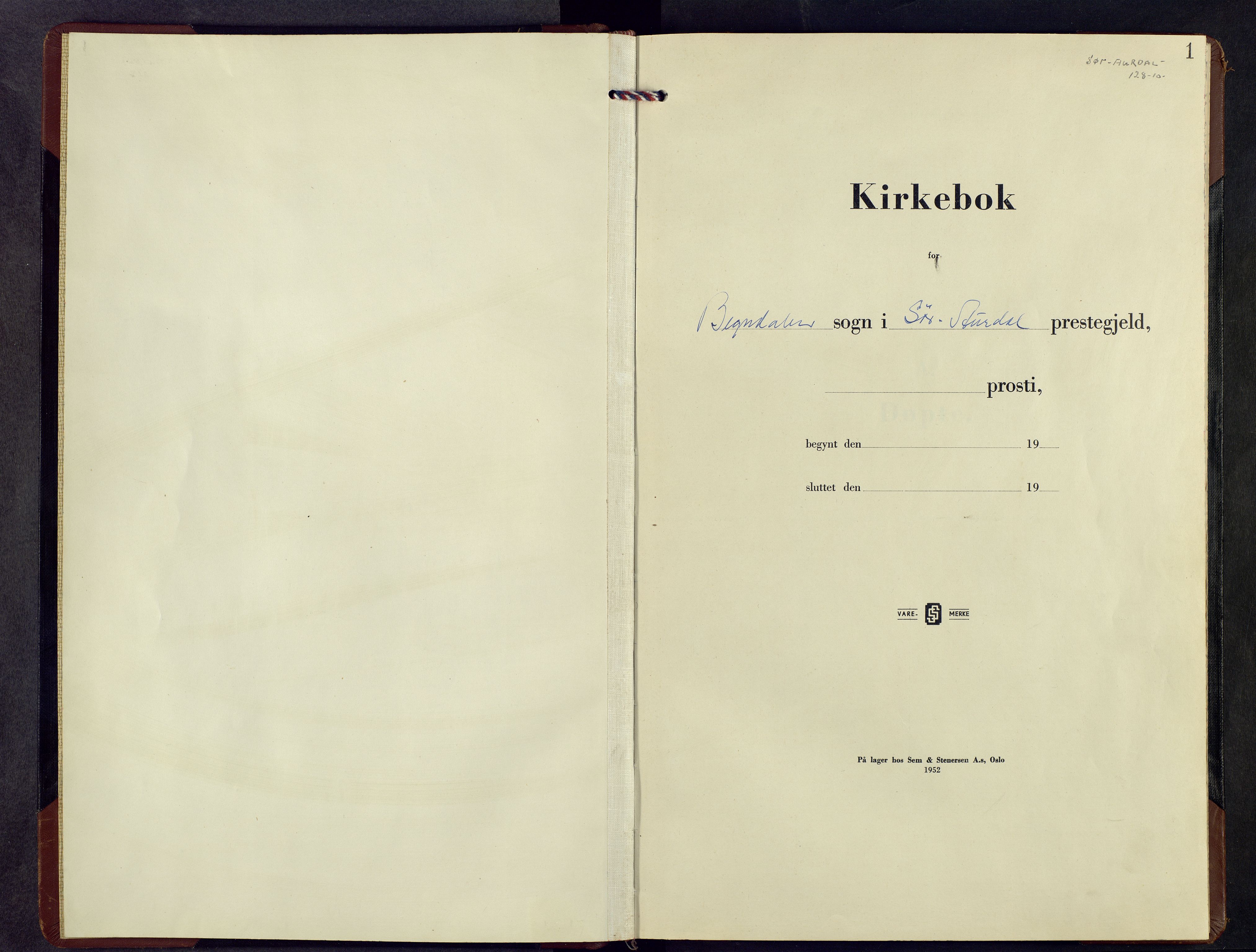 Sør-Aurdal prestekontor, AV/SAH-PREST-128/H/Ha/Hab/L0015: Parish register (copy) no. 15, 1955-1968, p. 1