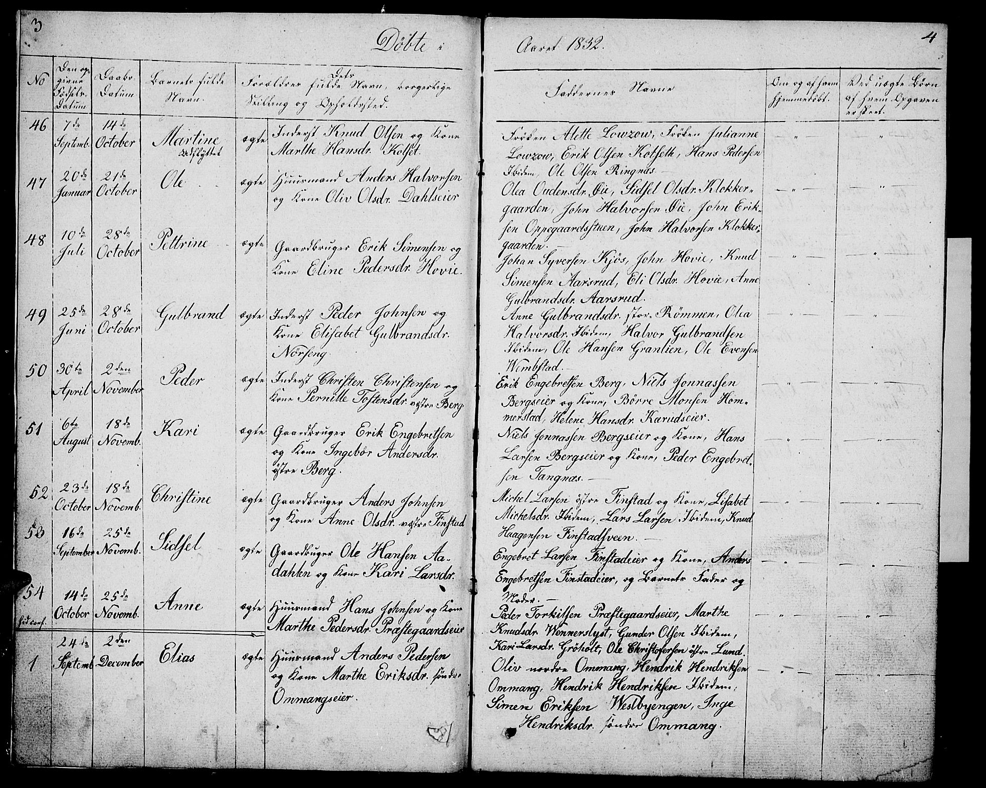 Løten prestekontor, SAH/PREST-022/L/La/L0002: Parish register (copy) no. 2, 1832-1850, p. 3-4
