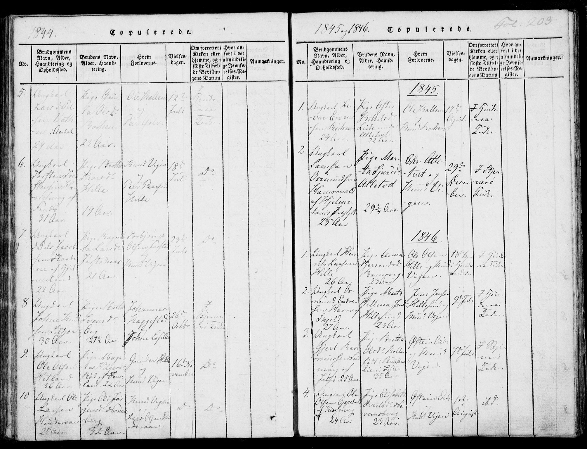 Nedstrand sokneprestkontor, AV/SAST-A-101841/01/IV: Parish register (official) no. A 7, 1816-1870, p. 203