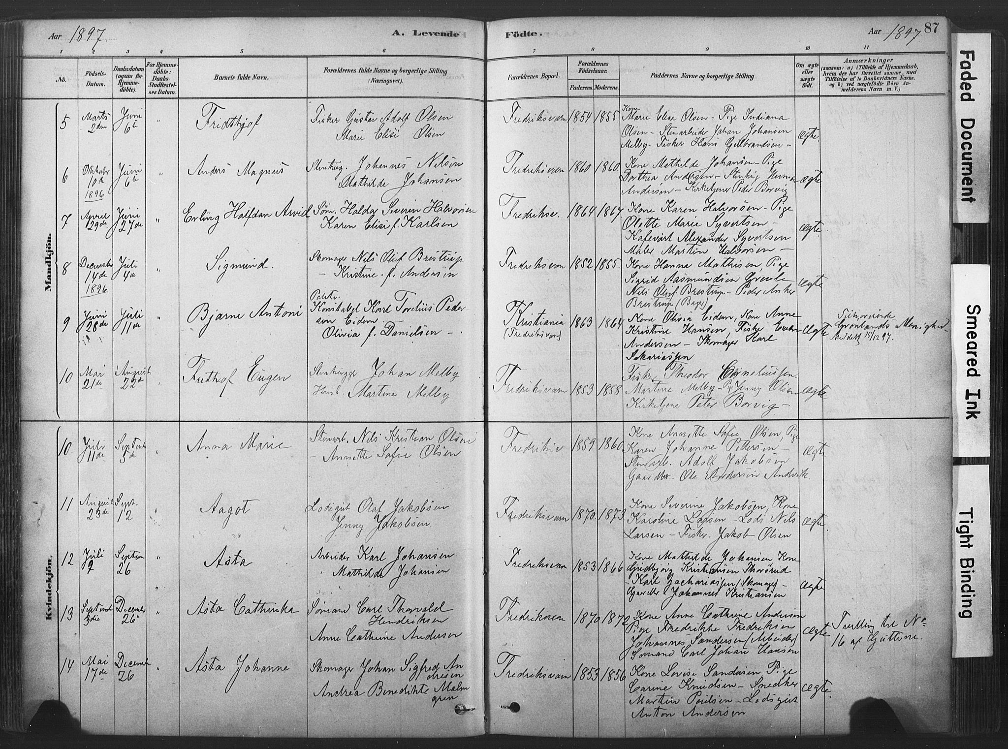 Stavern kirkebøker, SAKO/A-318/F/Fa/L0008: Parish register (official) no. 8, 1878-1905, p. 87