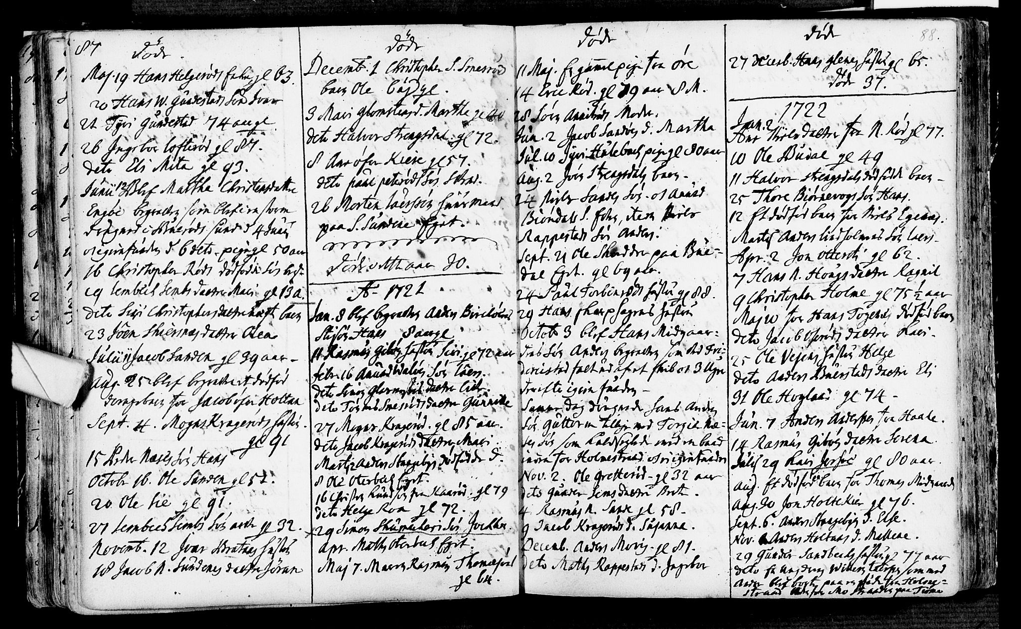 Nøtterøy kirkebøker, SAKO/A-354/F/Fa/L0001: Parish register (official) no. I 1, 1686-1738, p. 87-88