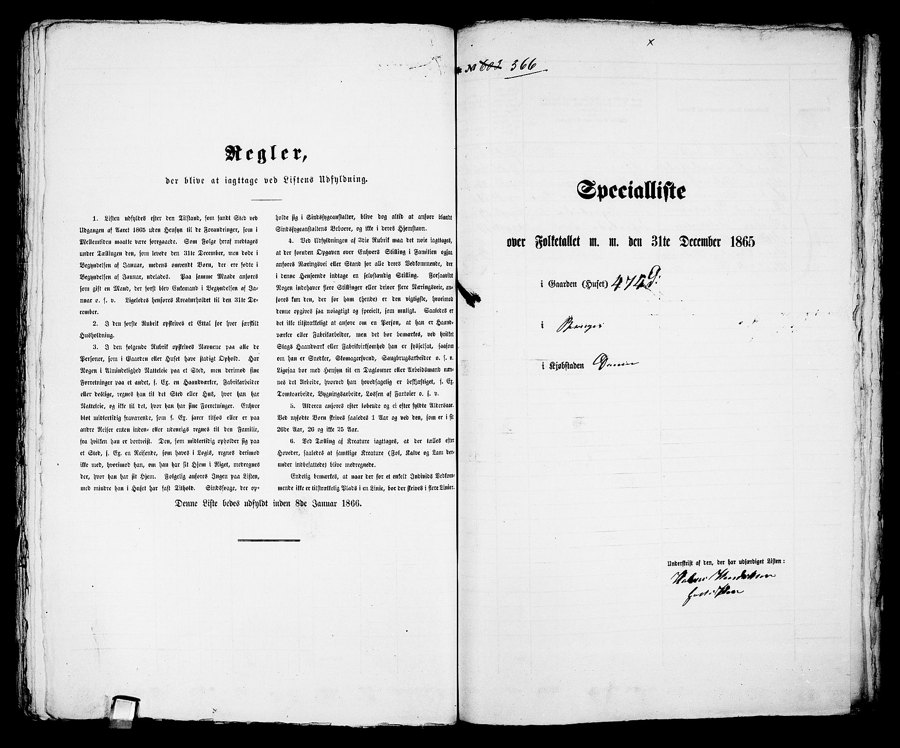 RA, 1865 census for Bragernes in Drammen, 1865, p. 1175