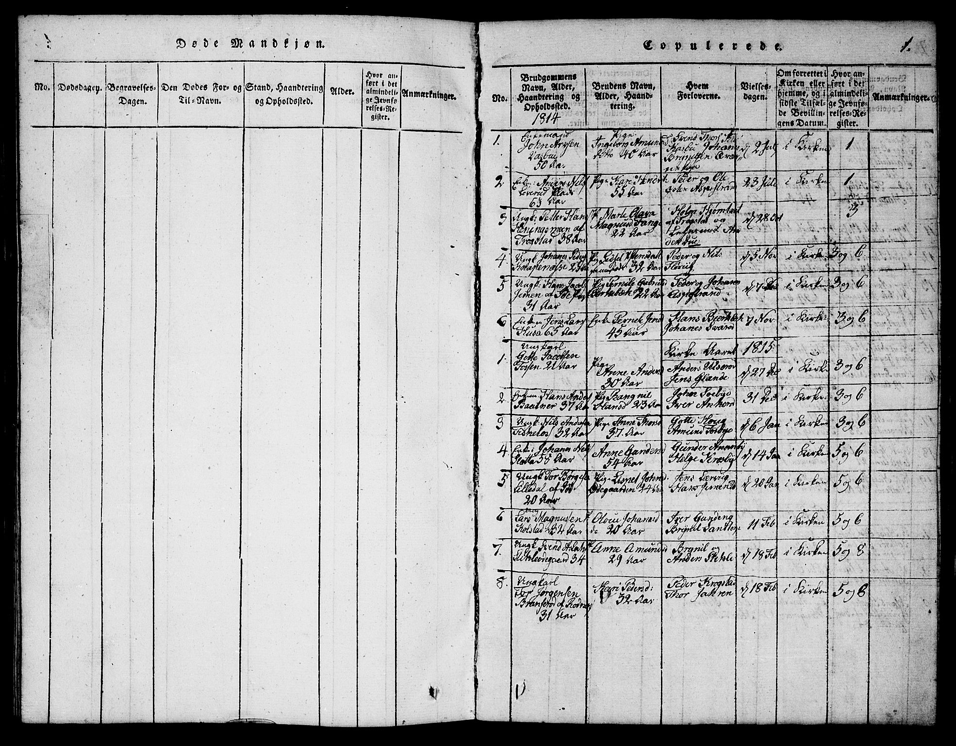 Aremark prestekontor Kirkebøker, SAO/A-10899/G/Ga/L0001: Parish register (copy) no.  I 1, 1814-1834, p. 0-1