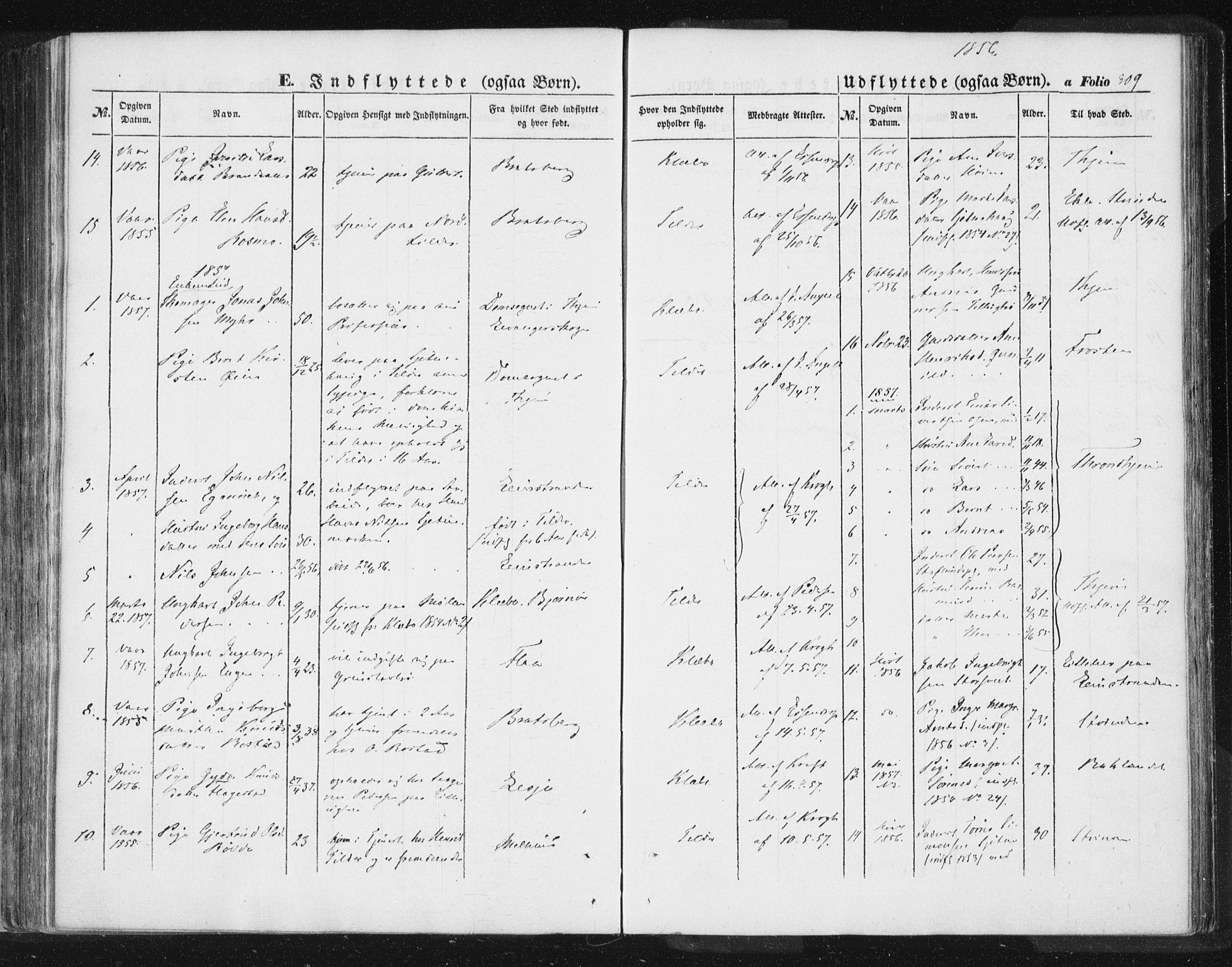 Ministerialprotokoller, klokkerbøker og fødselsregistre - Sør-Trøndelag, SAT/A-1456/618/L0441: Parish register (official) no. 618A05, 1843-1862, p. 309