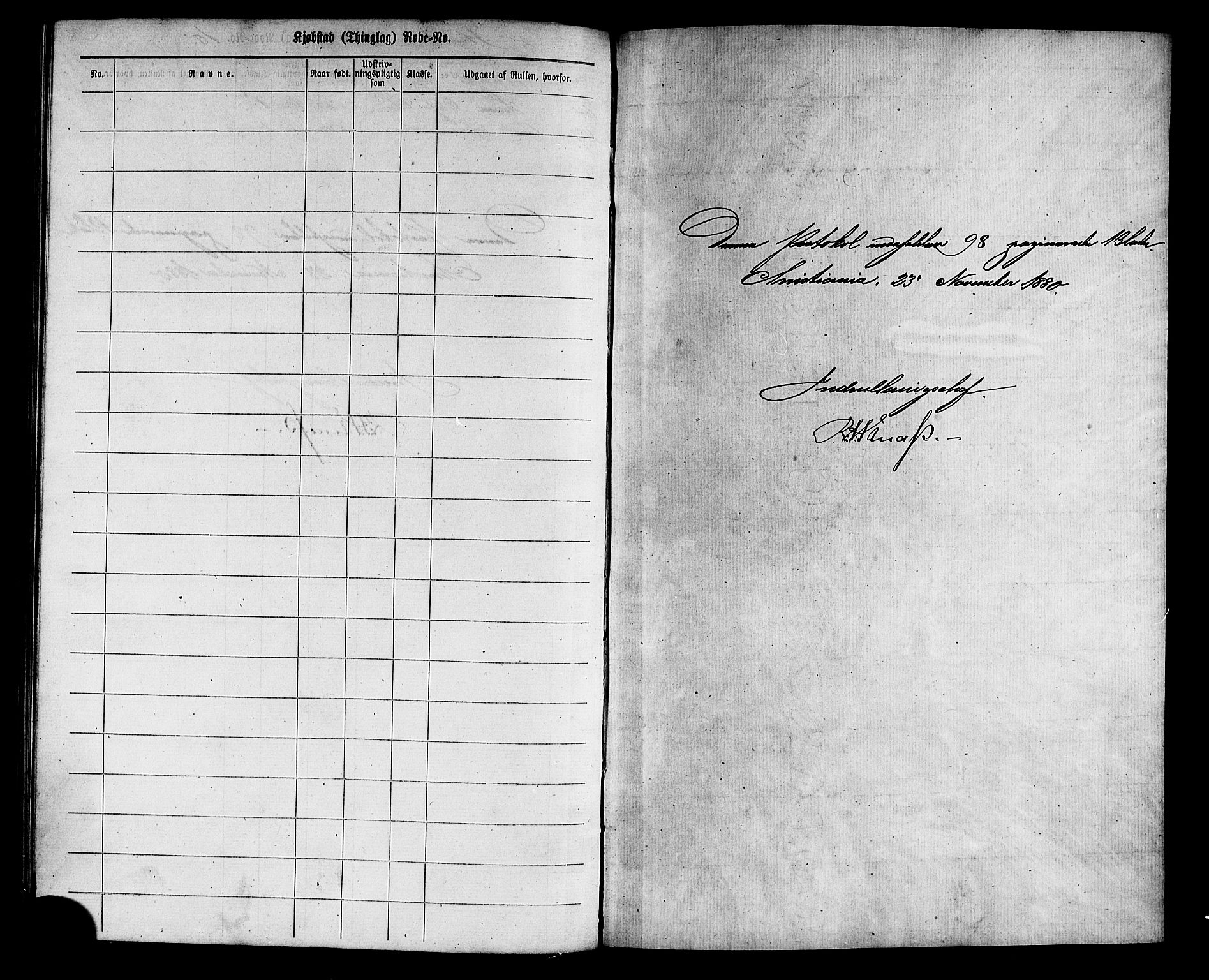 Halden mønstringskontor, AV/SAO-A-10569a/F/Fc/Fcc/L0001: Utskrivningsregisterrulle, 1880, p. 100