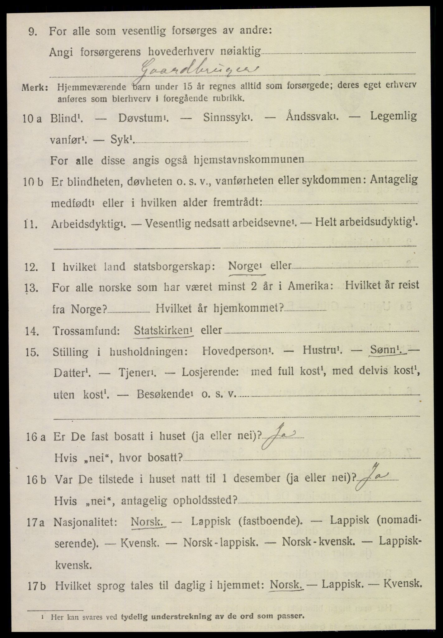 SAT, 1920 census for Skatval, 1920, p. 2448