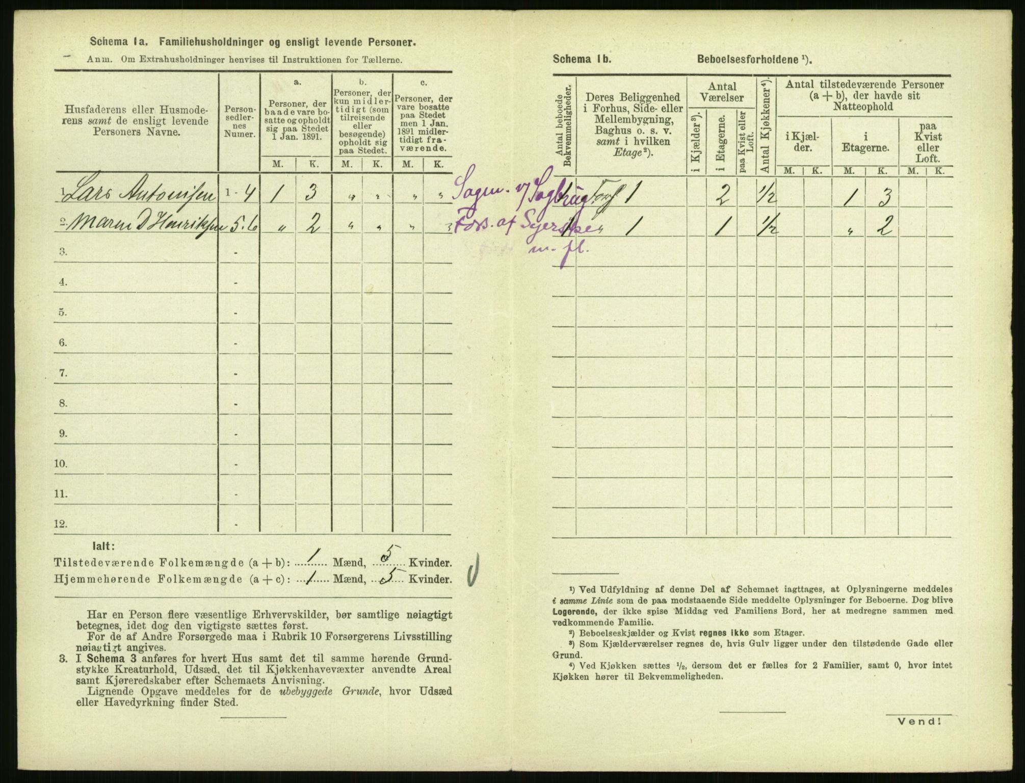 RA, 1891 census for 0707 Larvik, 1891, p. 1234