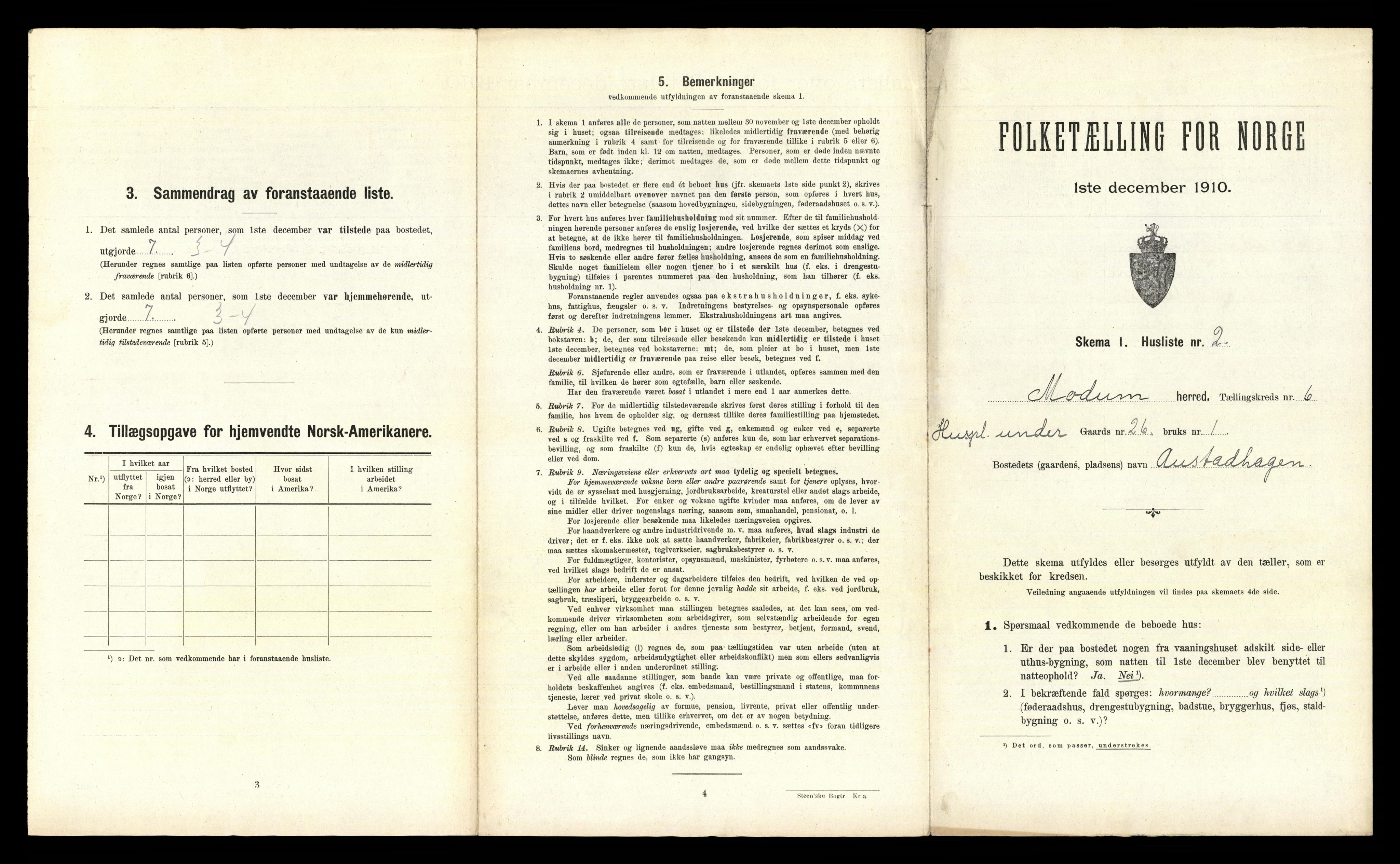 RA, 1910 census for Modum, 1910, p. 760