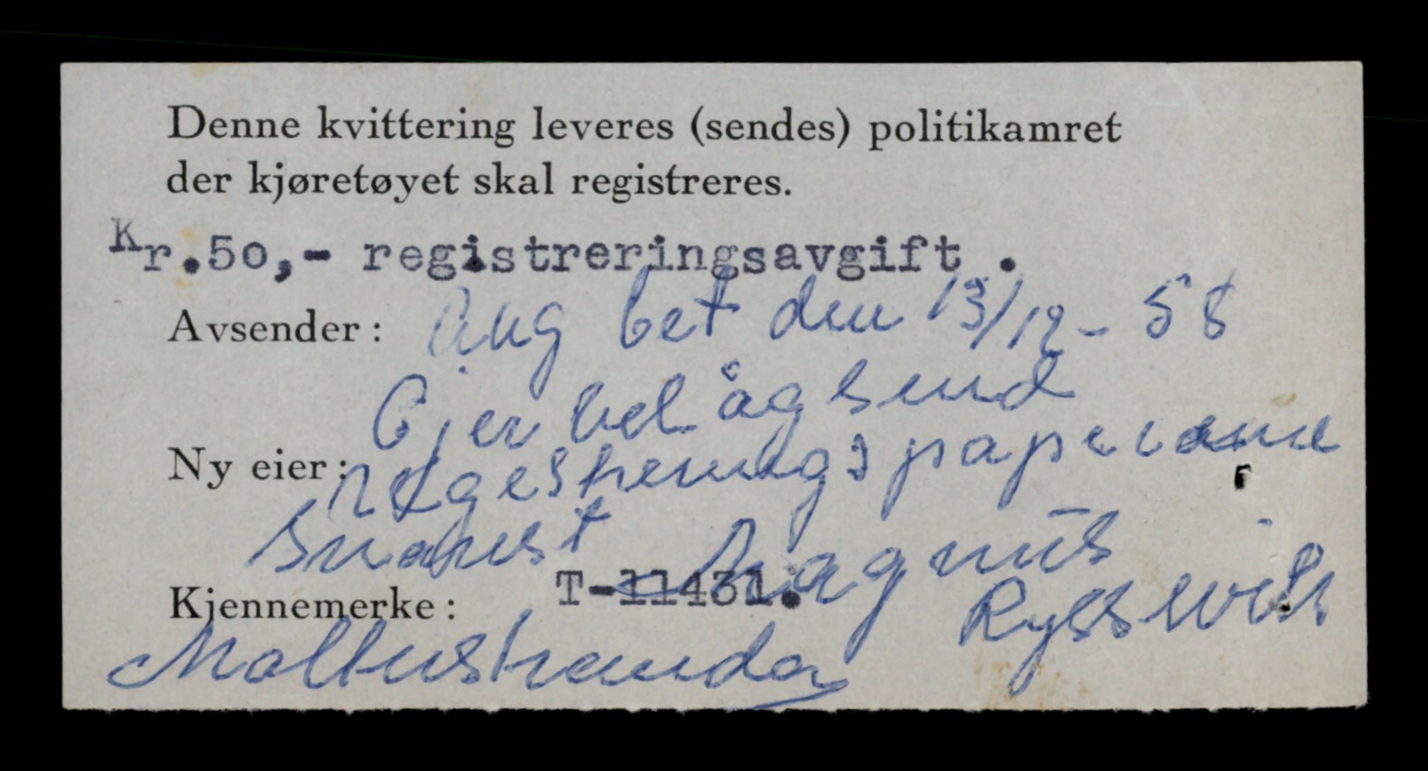 Møre og Romsdal vegkontor - Ålesund trafikkstasjon, SAT/A-4099/F/Fe/L0029: Registreringskort for kjøretøy T 11430 - T 11619, 1927-1998, p. 34