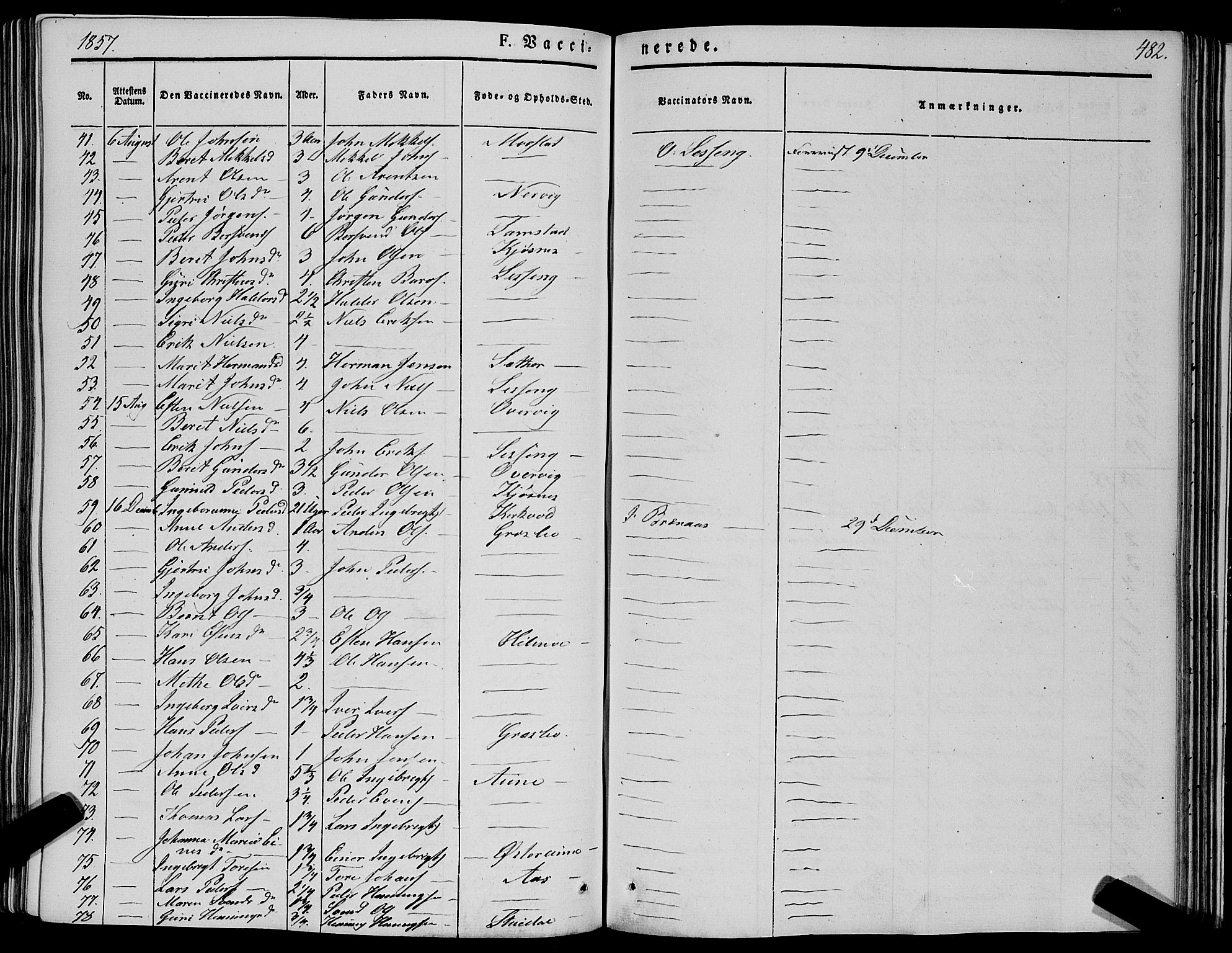 Ministerialprotokoller, klokkerbøker og fødselsregistre - Sør-Trøndelag, SAT/A-1456/695/L1145: Parish register (official) no. 695A06 /1, 1843-1859, p. 482