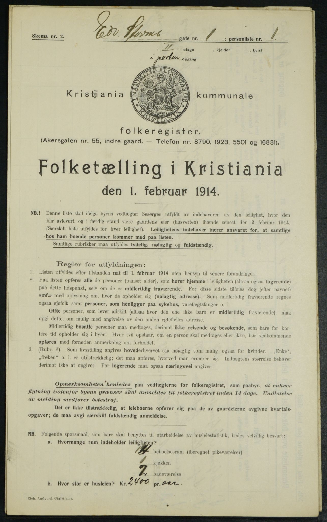 OBA, Municipal Census 1914 for Kristiania, 1914, p. 18871