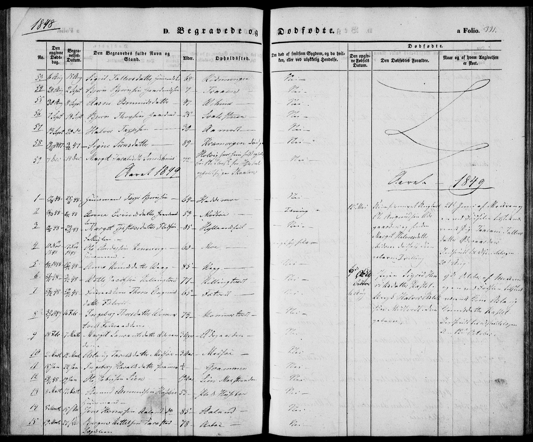 Vinje kirkebøker, AV/SAKO-A-312/F/Fa/L0004: Parish register (official) no. I 4, 1843-1869, p. 331