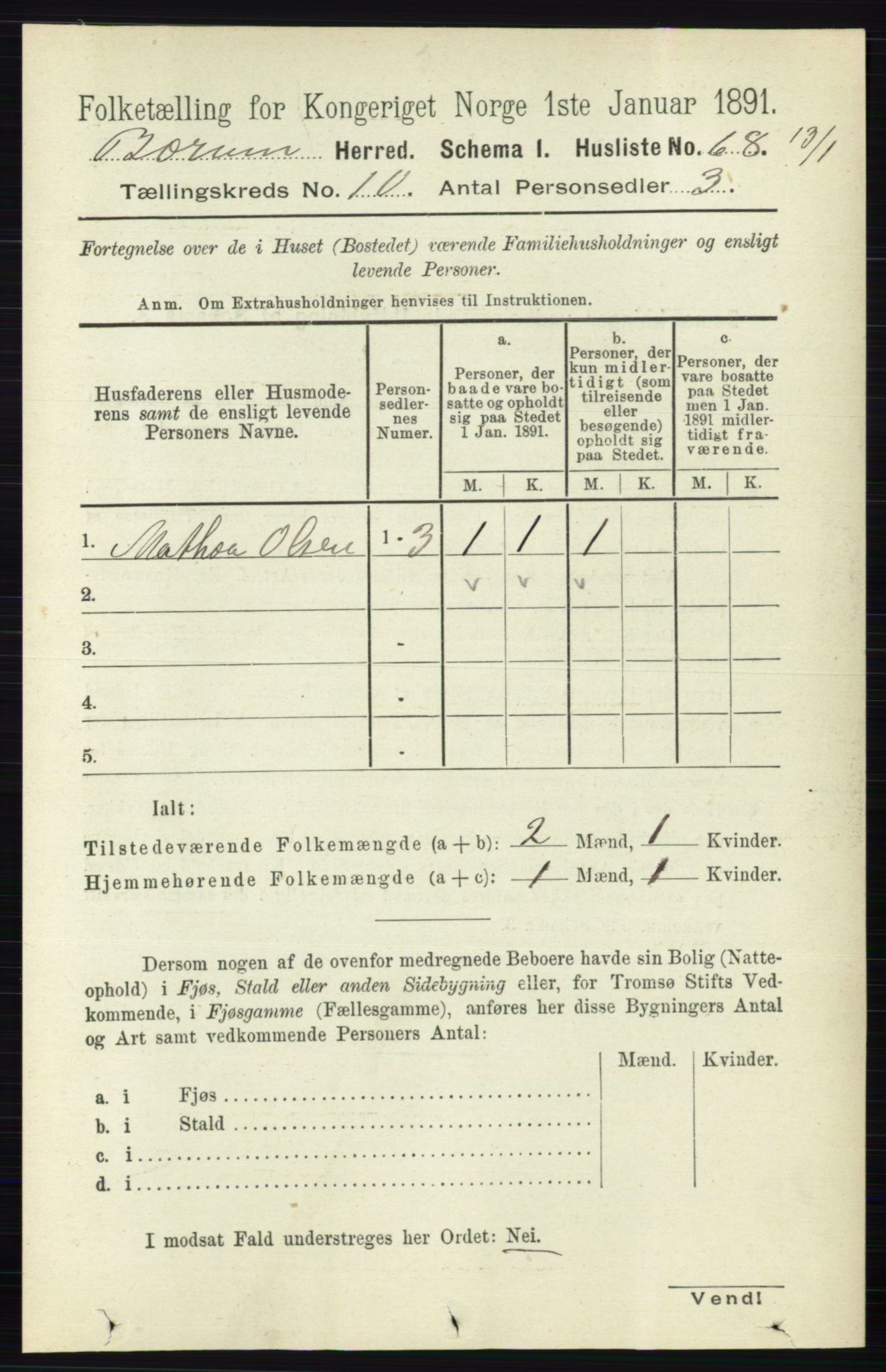 RA, 1891 census for 0219 Bærum, 1891, p. 6352