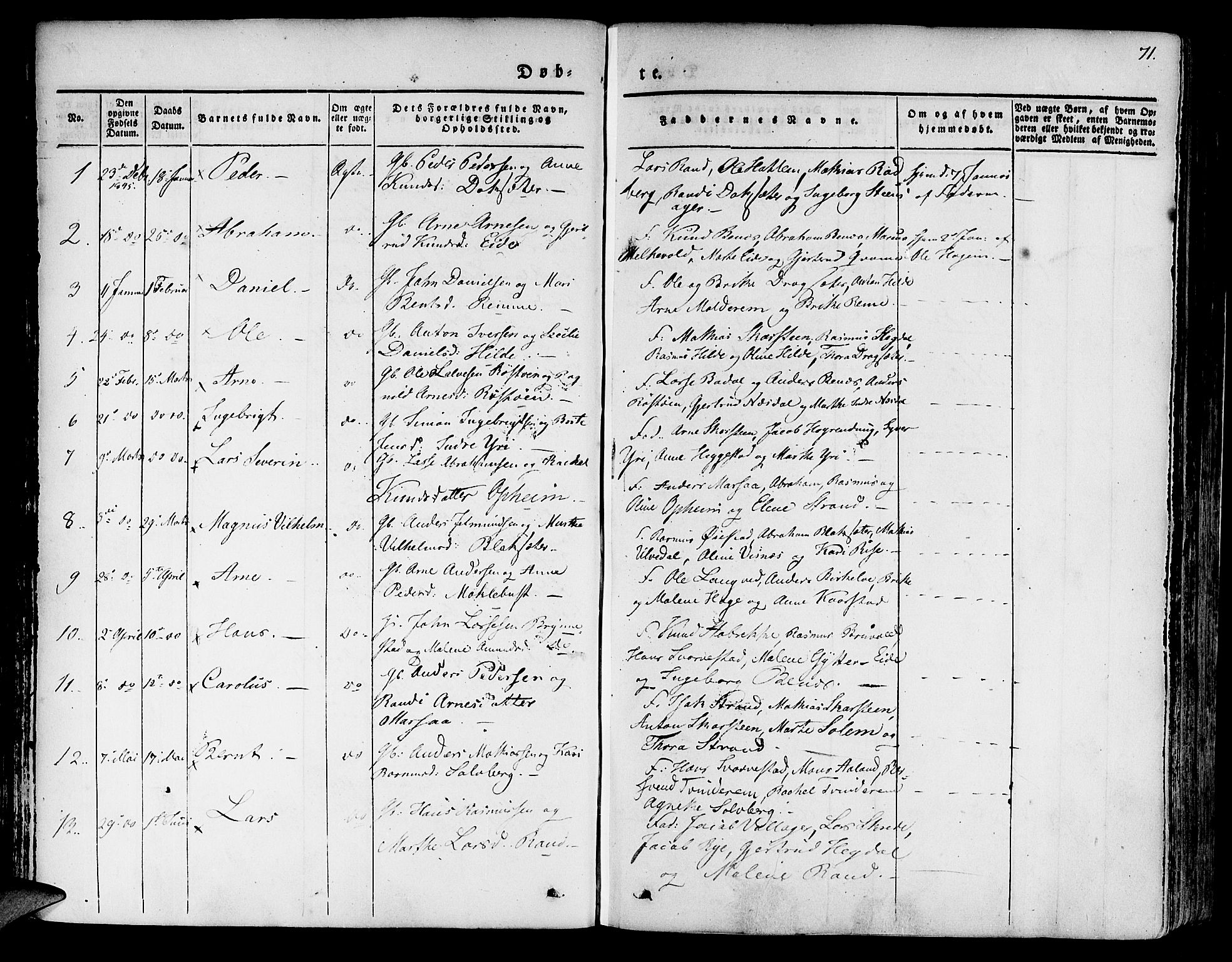Innvik sokneprestembete, SAB/A-80501: Parish register (official) no. A 4I, 1831-1846, p. 71