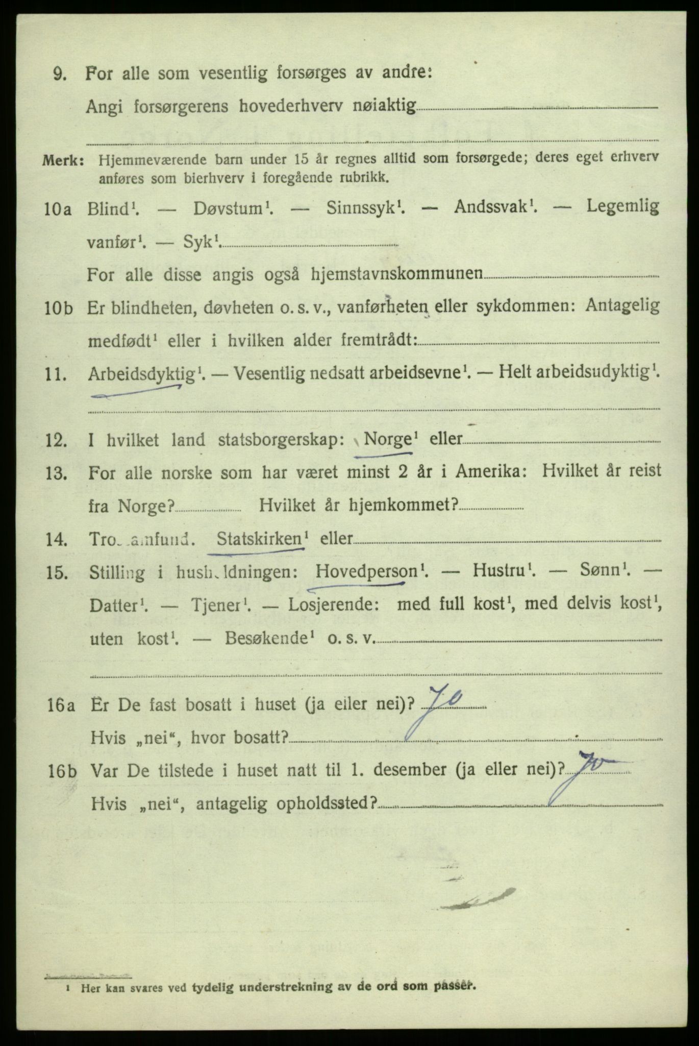 SAB, 1920 census for Haus, 1920, p. 4714