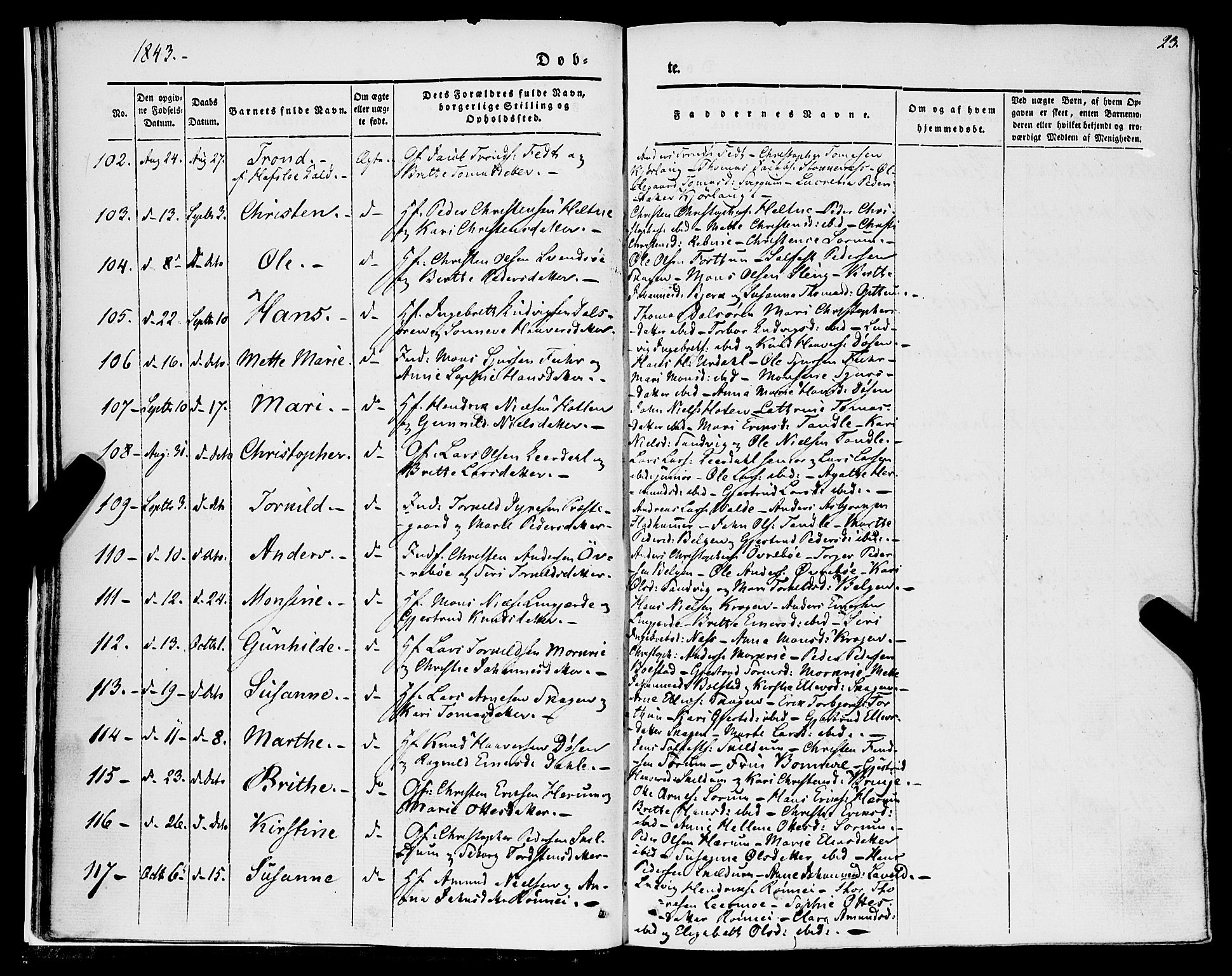 Luster sokneprestembete, AV/SAB-A-81101/H/Haa/Haaa/L0006: Parish register (official) no. A 6, 1840-1848, p. 23