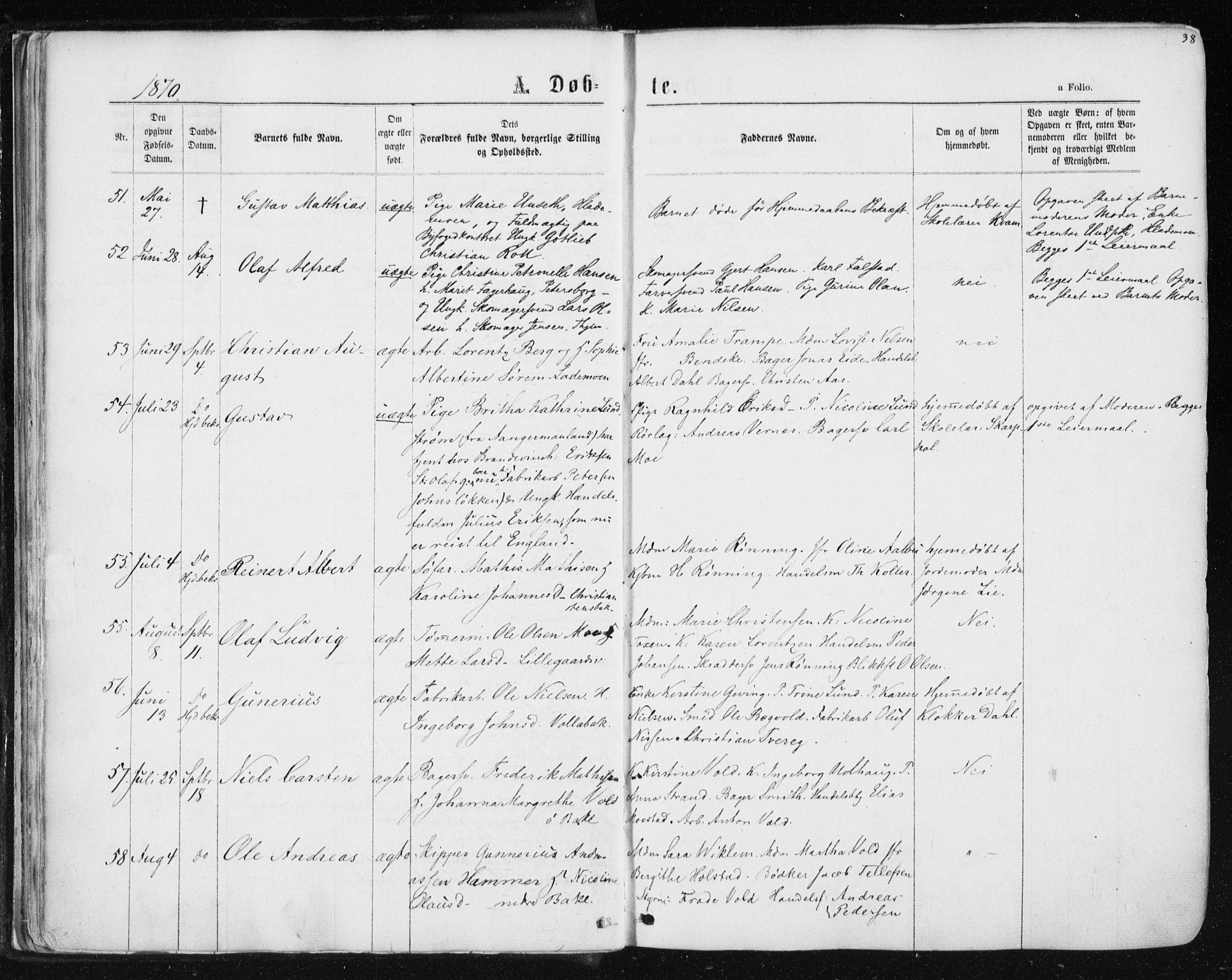 Ministerialprotokoller, klokkerbøker og fødselsregistre - Sør-Trøndelag, AV/SAT-A-1456/604/L0186: Parish register (official) no. 604A07, 1866-1877, p. 38