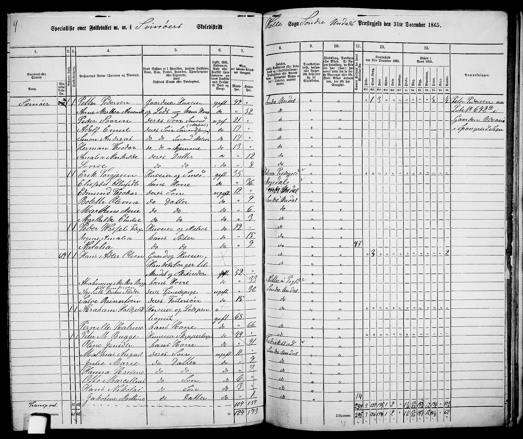 RA, 1865 census for Sør-Audnedal, 1865, p. 134