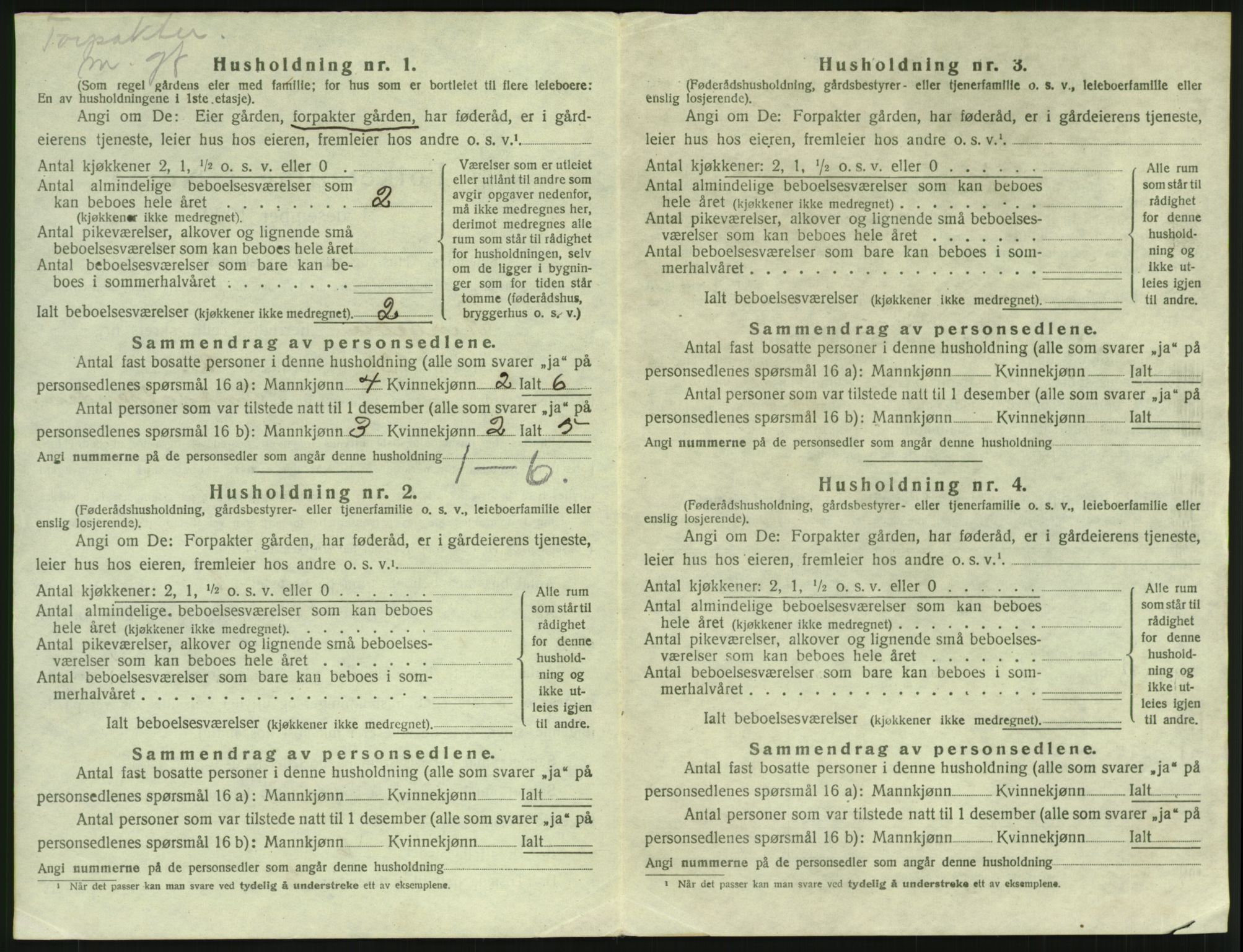 SAH, 1920 census for Ringebu, 1920, p. 1680