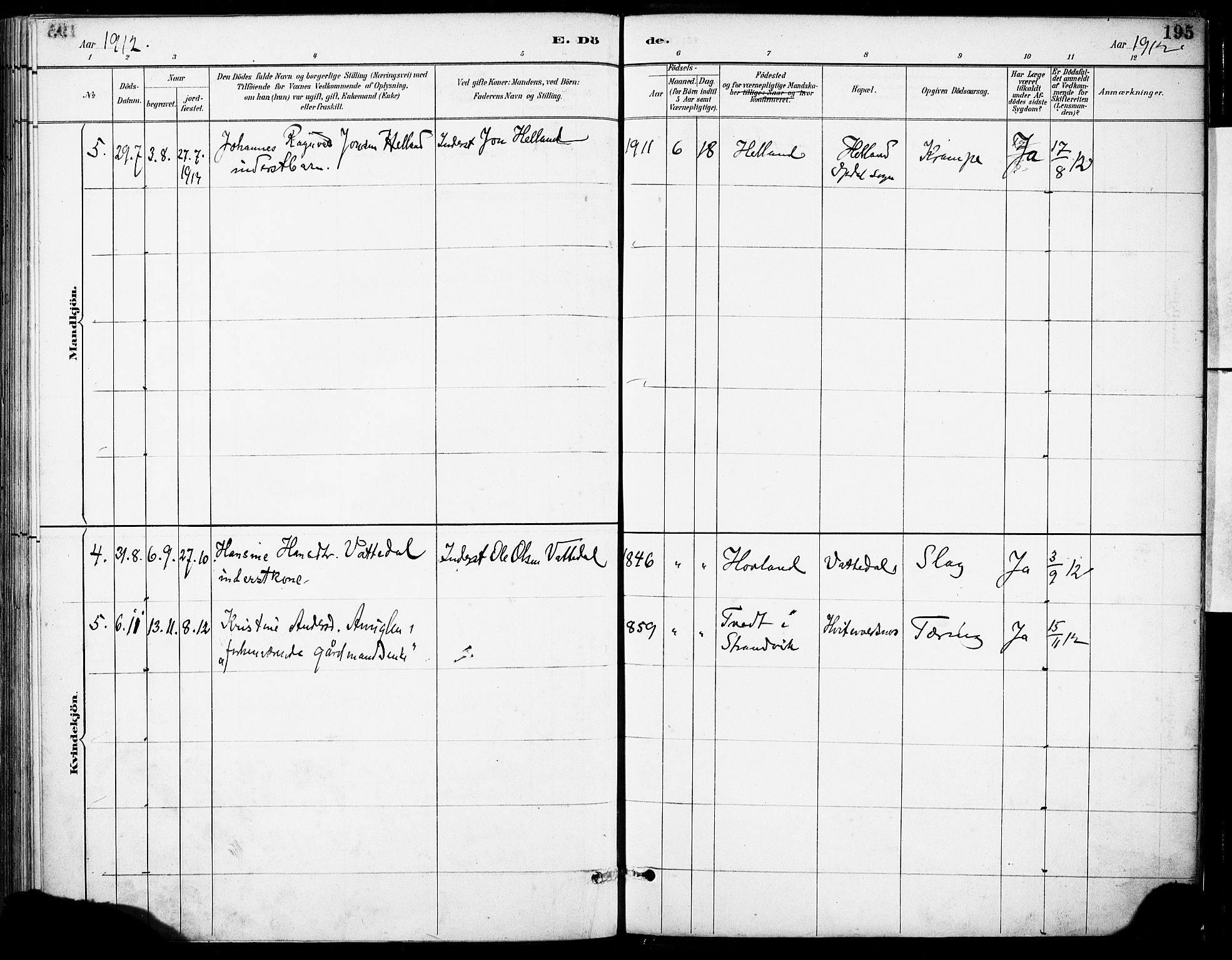 Tysnes sokneprestembete, SAB/A-78601/H/Haa: Parish register (official) no. C 1, 1887-1912, p. 195