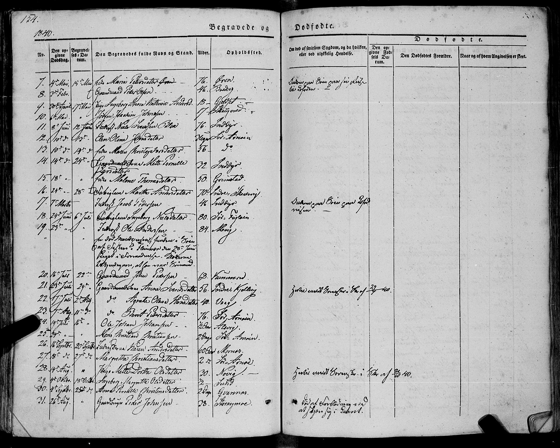 Ministerialprotokoller, klokkerbøker og fødselsregistre - Nordland, AV/SAT-A-1459/805/L0097: Parish register (official) no. 805A04, 1837-1861, p. 154