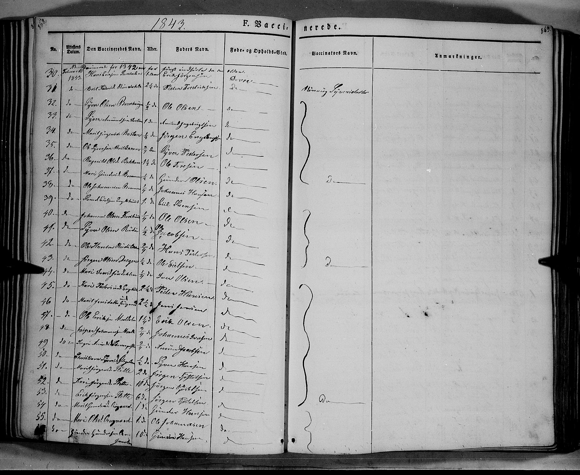 Lesja prestekontor, SAH/PREST-068/H/Ha/Haa/L0006: Parish register (official) no. 6B, 1843-1854, p. 868-869