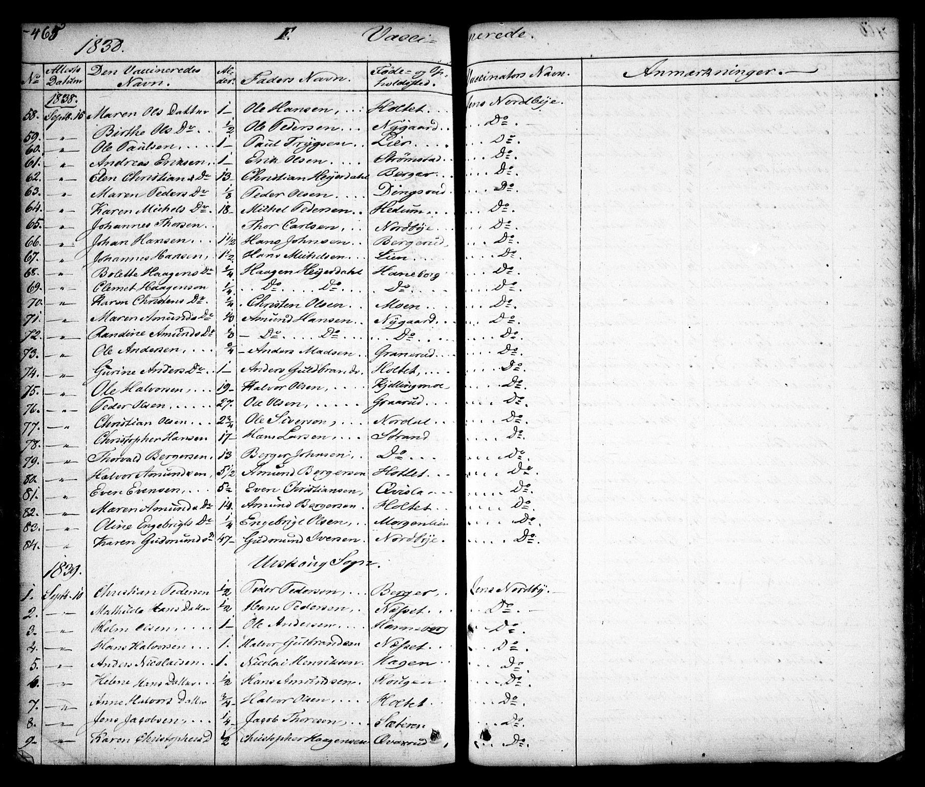 Aurskog prestekontor Kirkebøker, AV/SAO-A-10304a/F/Fa/L0006: Parish register (official) no. I 6, 1829-1853, p. 465