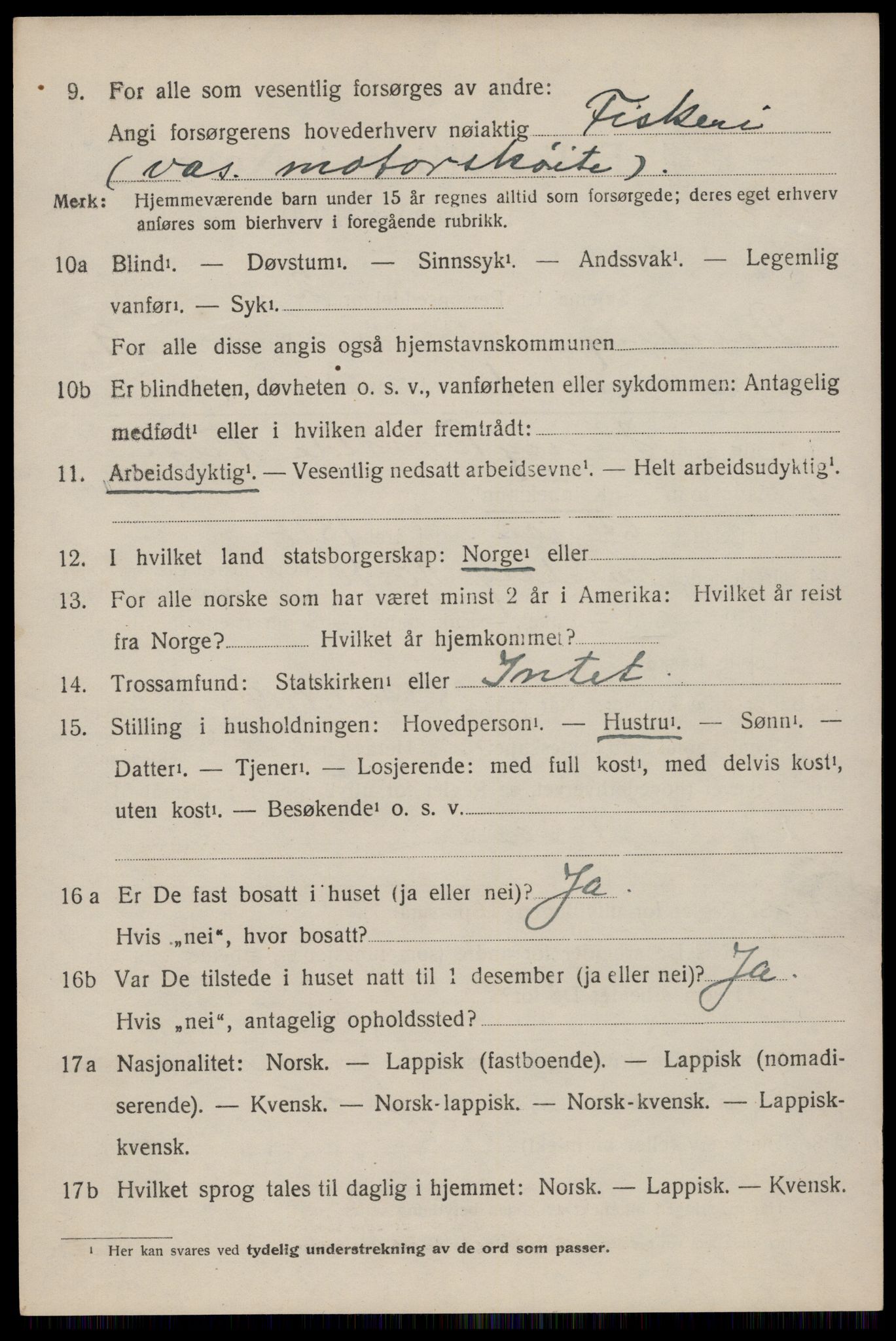 SAT, 1920 census for Dverberg, 1920, p. 7885