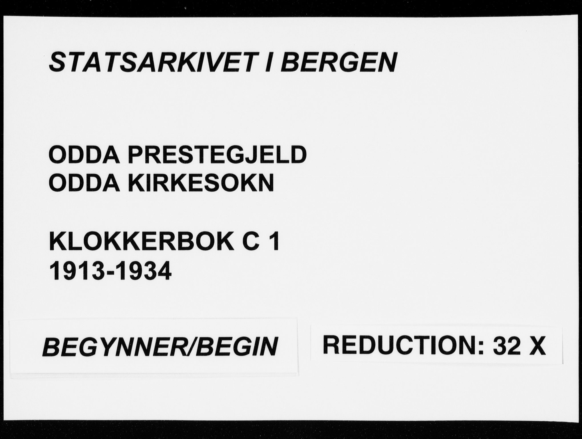 Odda Sokneprestembete, AV/SAB-A-77201/H/Hab: Parish register (copy) no. C  1, 1913-1934