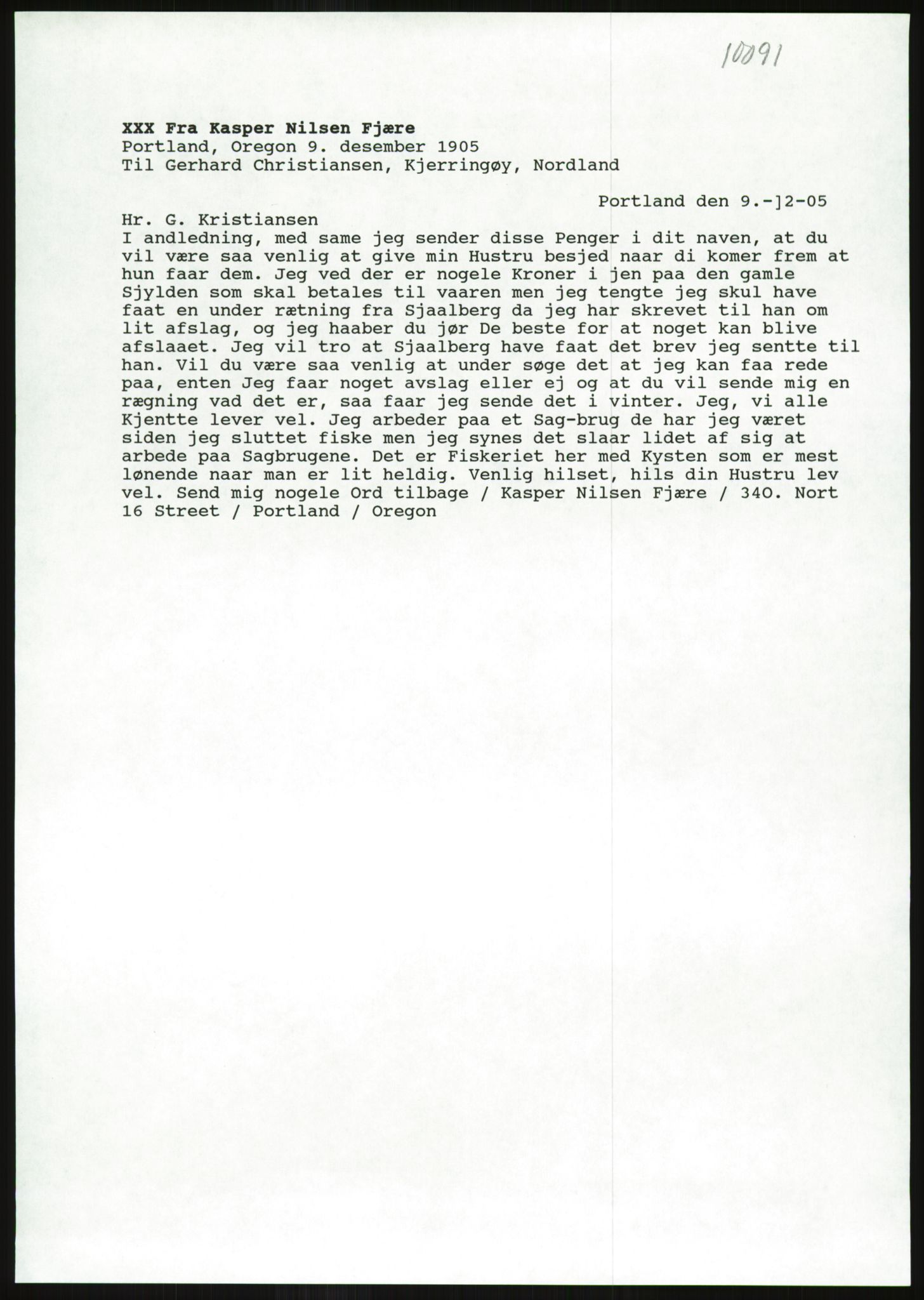 Samlinger til kildeutgivelse, Amerikabrevene, AV/RA-EA-4057/F/L0036: Innlån fra Nordland: Kjerringøyarkivet, 1838-1914, p. 151