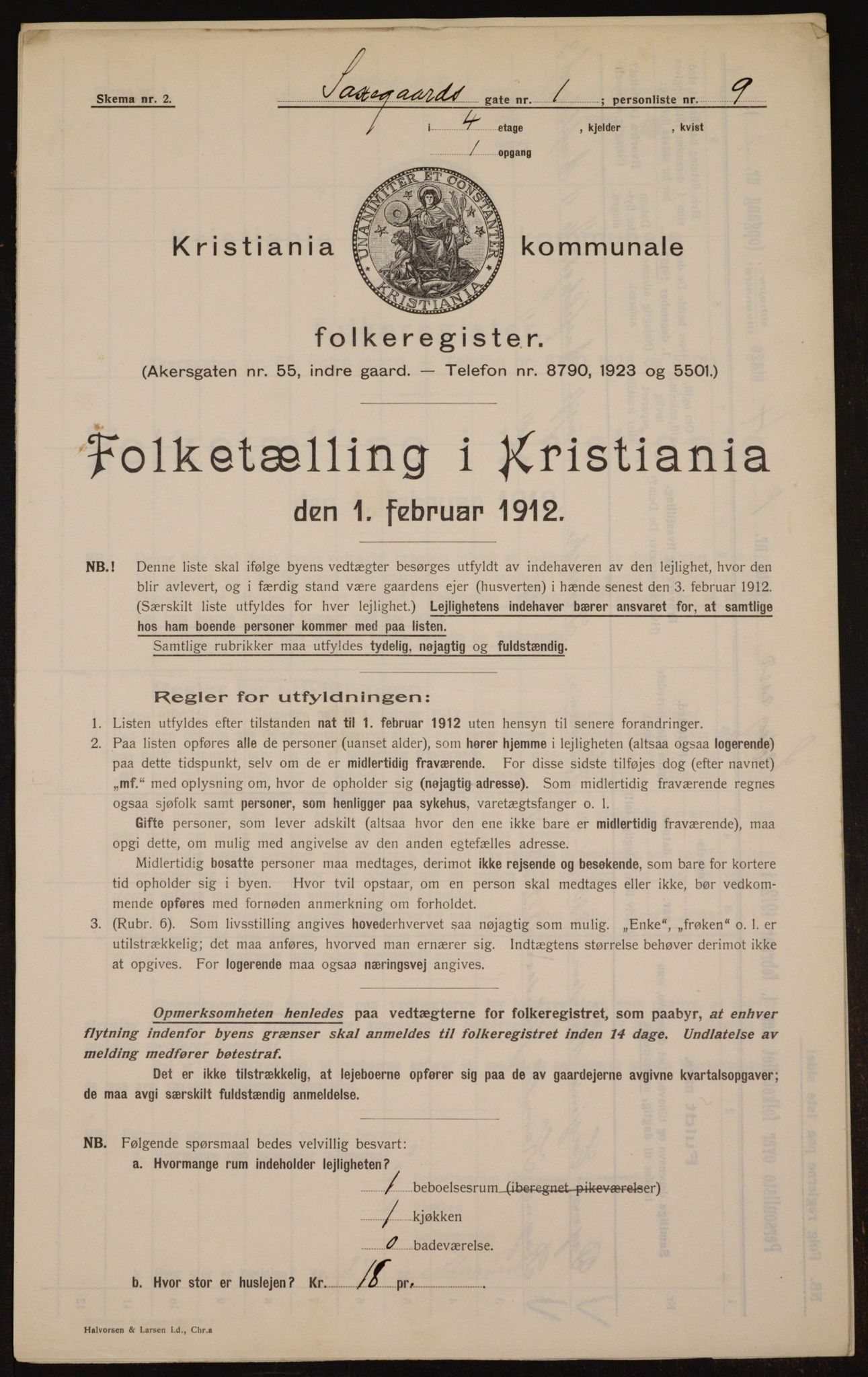 OBA, Municipal Census 1912 for Kristiania, 1912, p. 89534