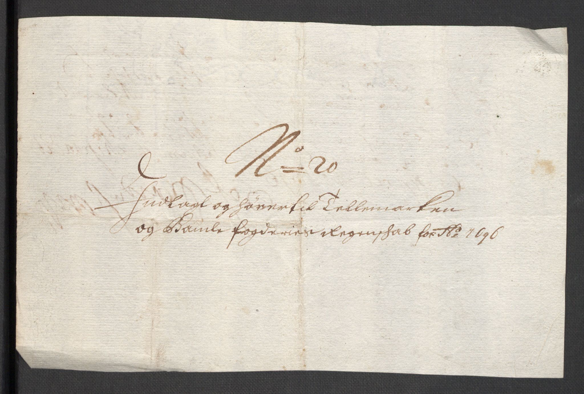 Rentekammeret inntil 1814, Reviderte regnskaper, Fogderegnskap, AV/RA-EA-4092/R36/L2095: Fogderegnskap Øvre og Nedre Telemark og Bamble, 1696, p. 184