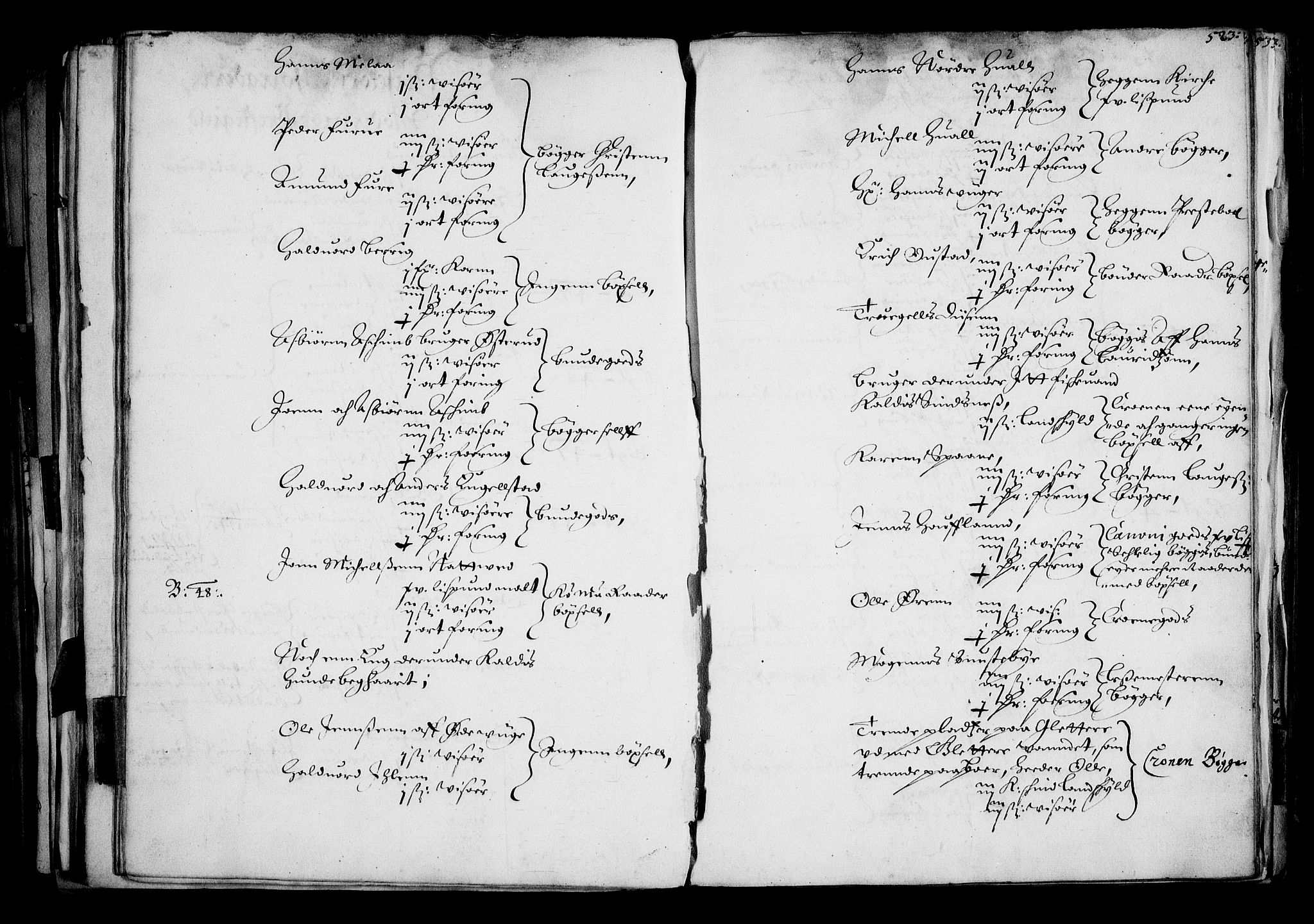 Rentekammeret inntil 1814, Realistisk ordnet avdeling, AV/RA-EA-4070/N/Na/L0001: [XI f]: Akershus stifts jordebok, 1652, p. 522b-523a