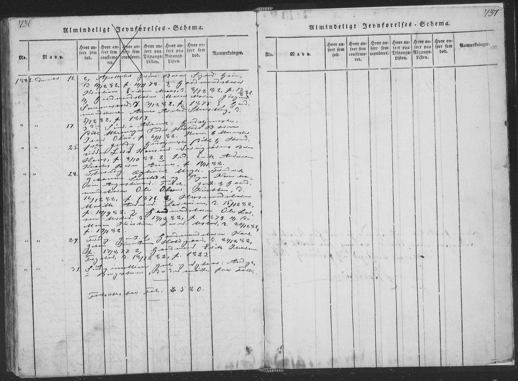 Ministerialprotokoller, klokkerbøker og fødselsregistre - Sør-Trøndelag, AV/SAT-A-1456/668/L0816: Parish register (copy) no. 668C05, 1816-1893, p. 736-737