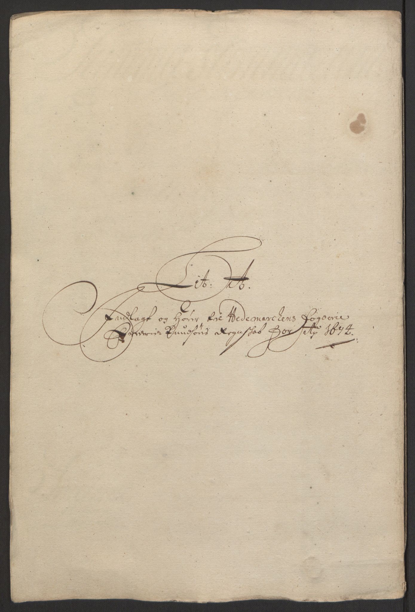 Rentekammeret inntil 1814, Reviderte regnskaper, Fogderegnskap, AV/RA-EA-4092/R16/L1035: Fogderegnskap Hedmark, 1694, p. 40