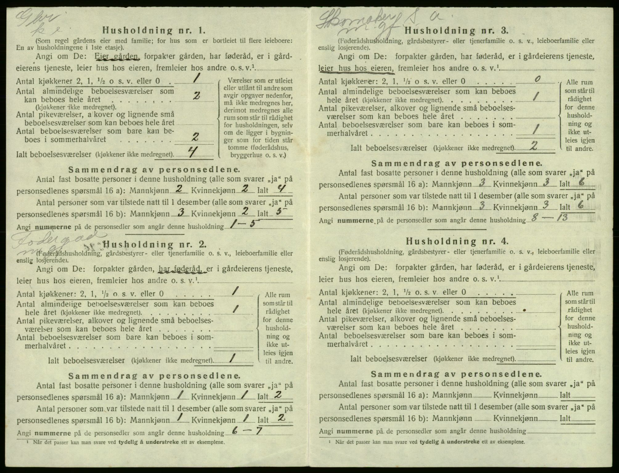 SAB, 1920 census for Kvam, 1920, p. 134