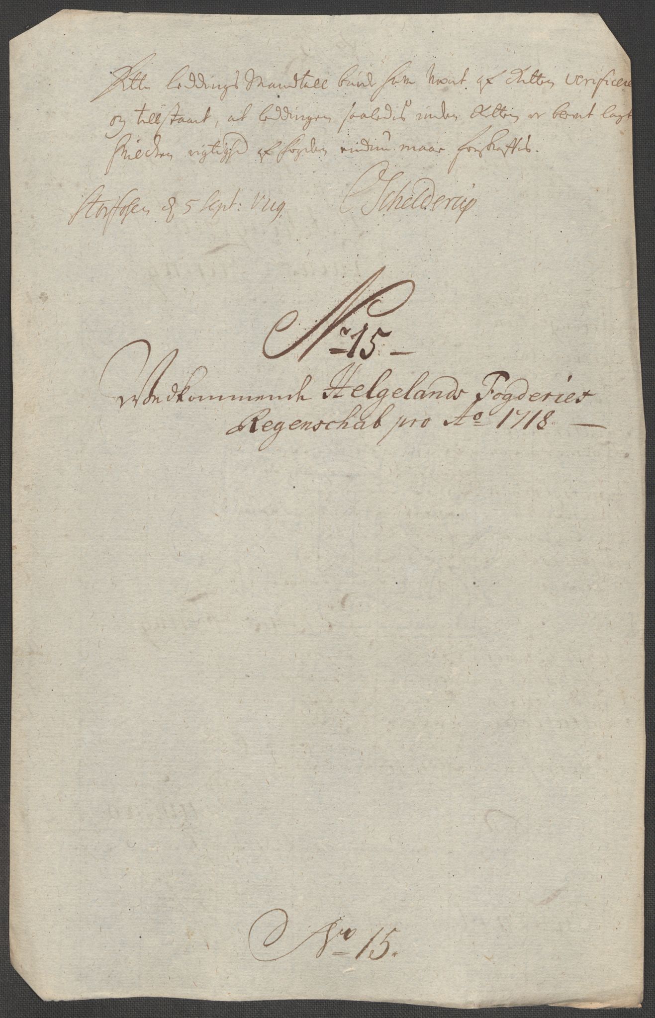 Rentekammeret inntil 1814, Reviderte regnskaper, Fogderegnskap, RA/EA-4092/R65/L4516: Fogderegnskap Helgeland, 1718, p. 189