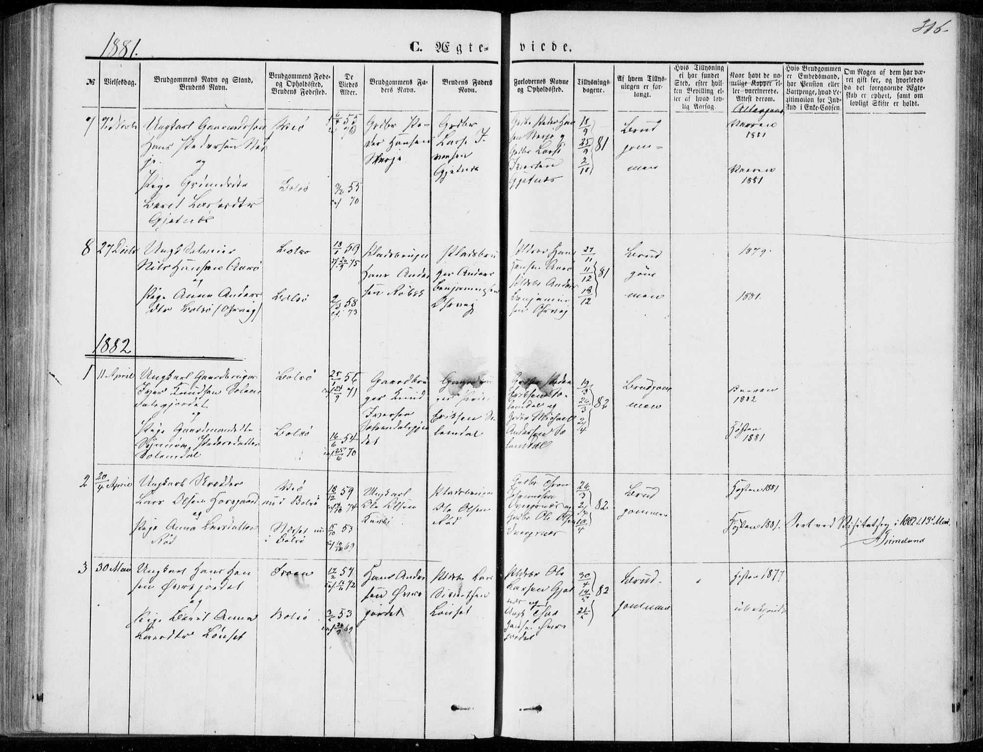Ministerialprotokoller, klokkerbøker og fødselsregistre - Møre og Romsdal, SAT/A-1454/555/L0655: Parish register (official) no. 555A05, 1869-1886, p. 316