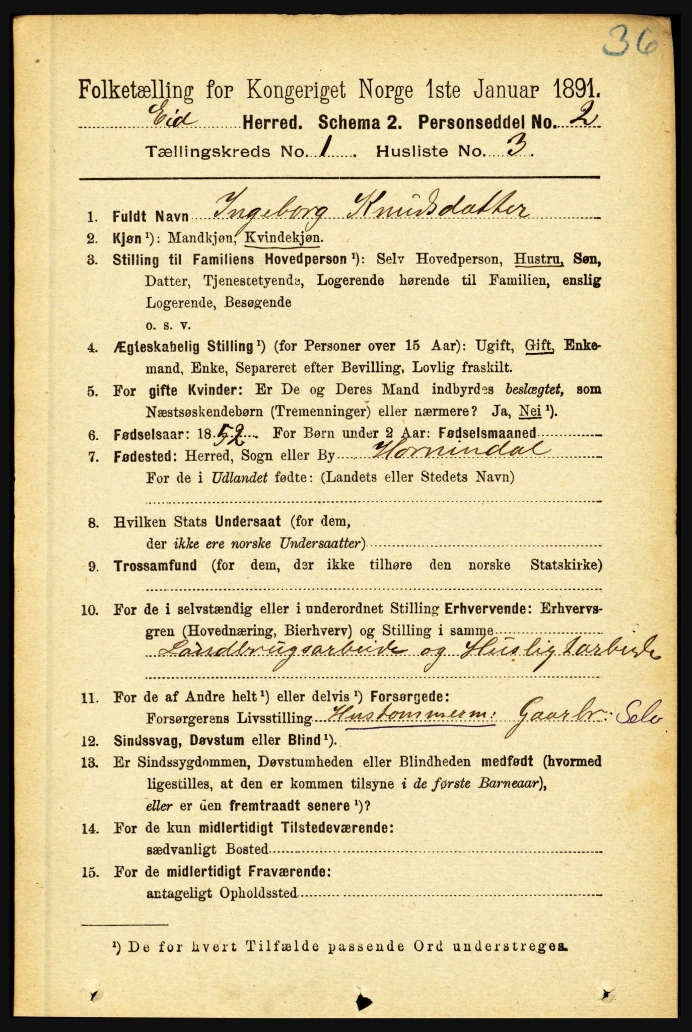 RA, 1891 census for 1443 Eid, 1891, p. 91