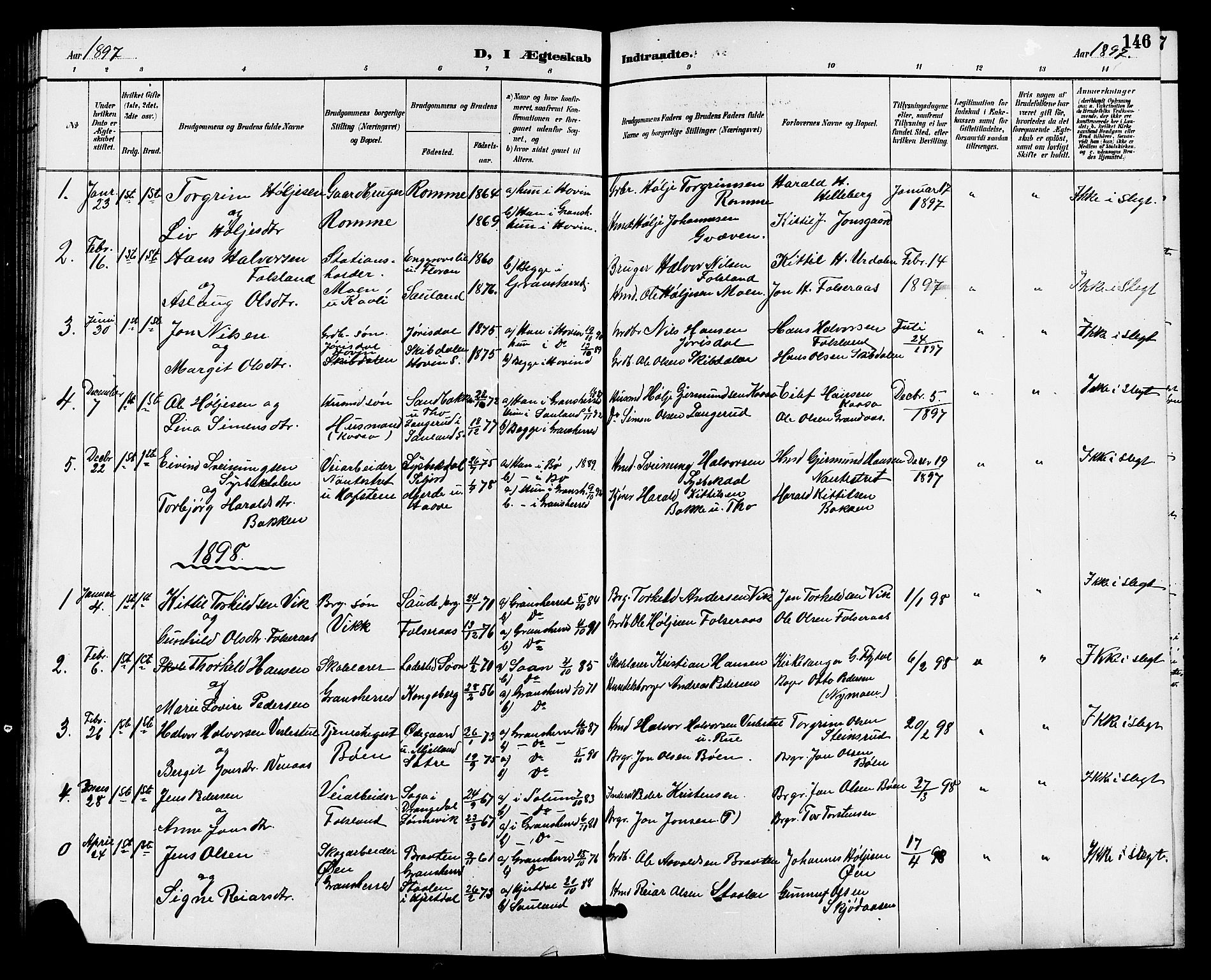 Gransherad kirkebøker, SAKO/A-267/G/Ga/L0003: Parish register (copy) no. I 3, 1887-1915, p. 146